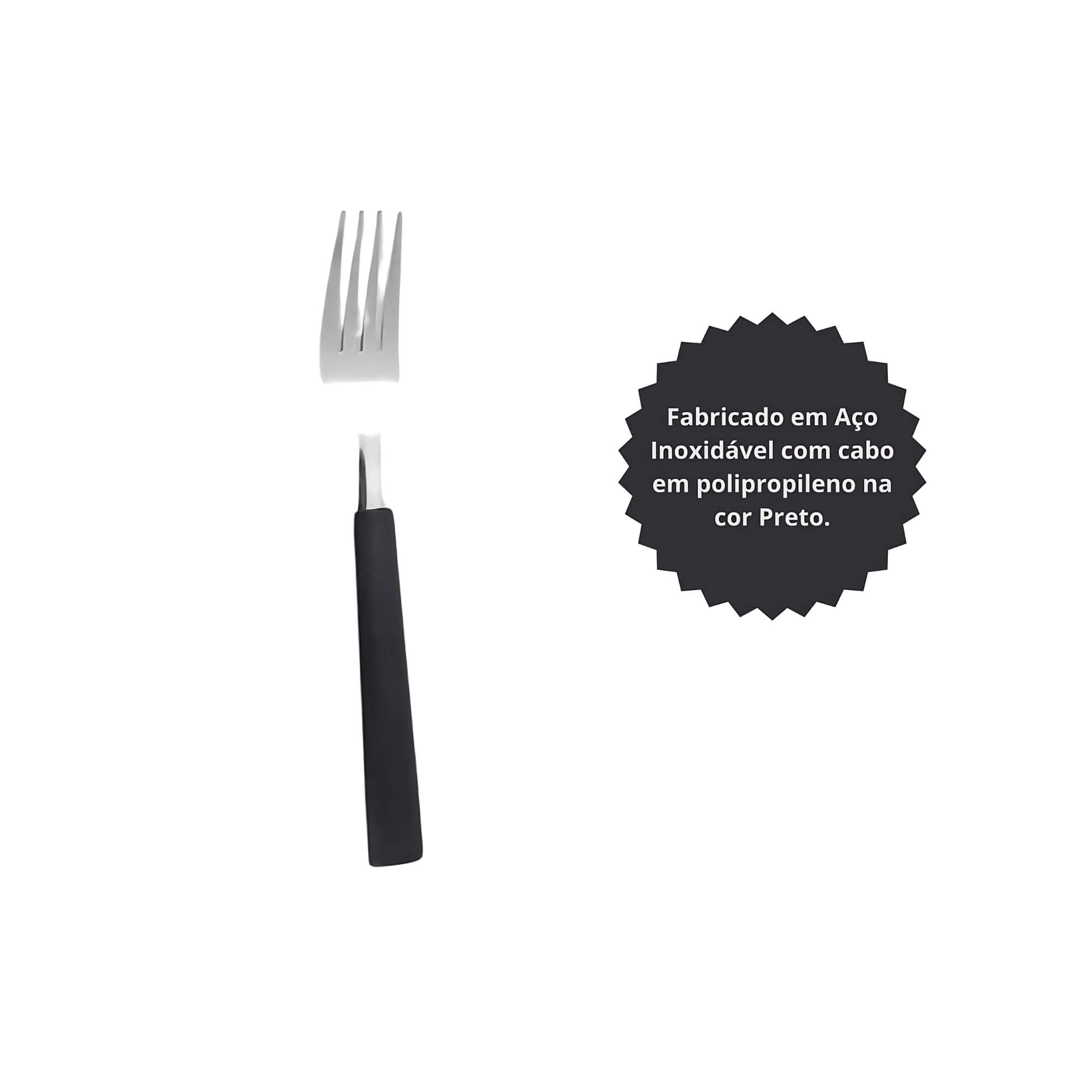 COMP Kit Faqueiro Inox com 40 Peças Preto Linha Riviera Brinox