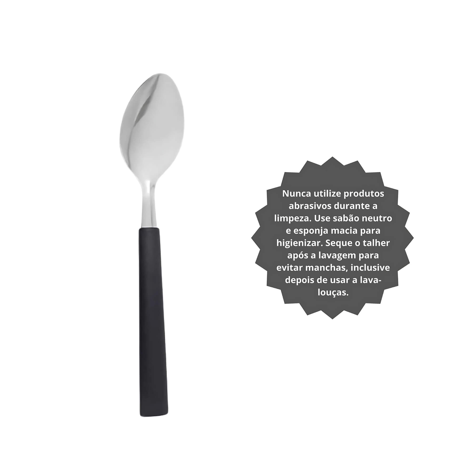 COMP Kit Faqueiro Inox com 40 Peças Preto Linha Riviera Brinox