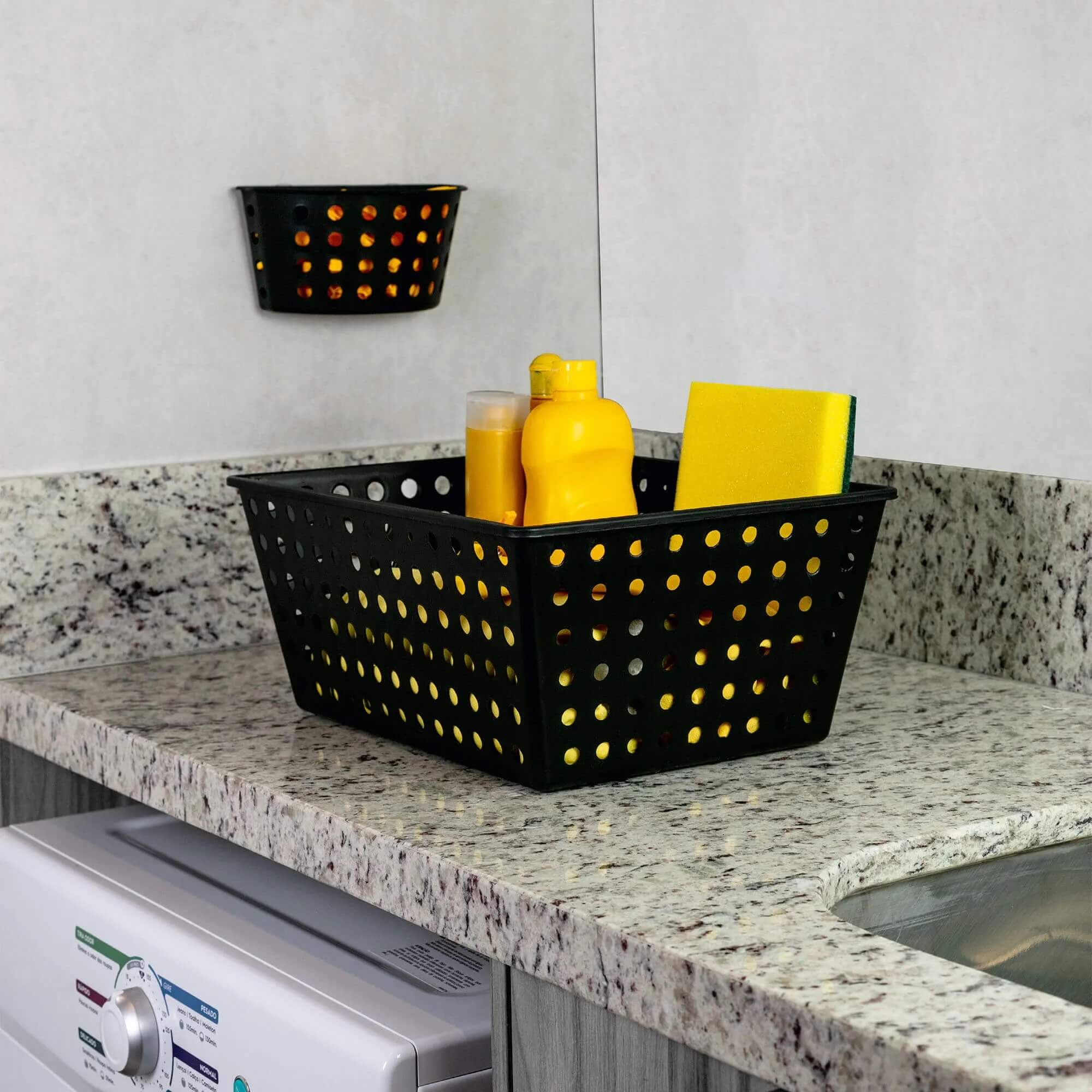 COMP Kit com 4 Cestas One Grande 28,8x19,1x12,3cm Natural Coza Brinox
