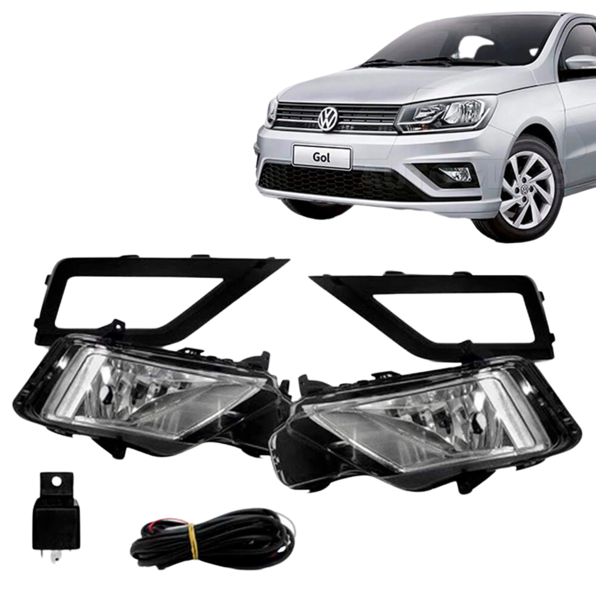 Kit Farol Milha Saveiro G7 17/23 Gol 18/23 Voyage G8 18/23 Botão Alt. Touch Suits - STS192VW