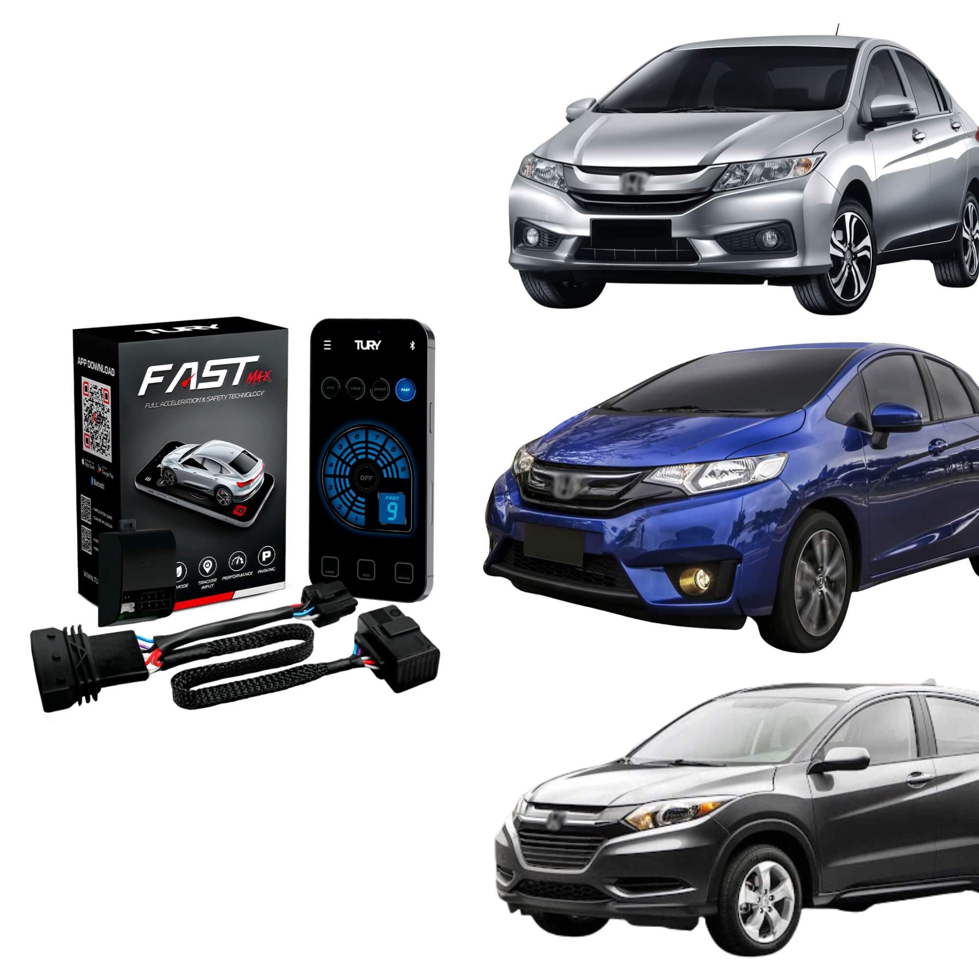 Módulo Variador de Avanço de Aceleração compatível c/ City, Fit, Civic Tury - FAST_MAX_5.0E