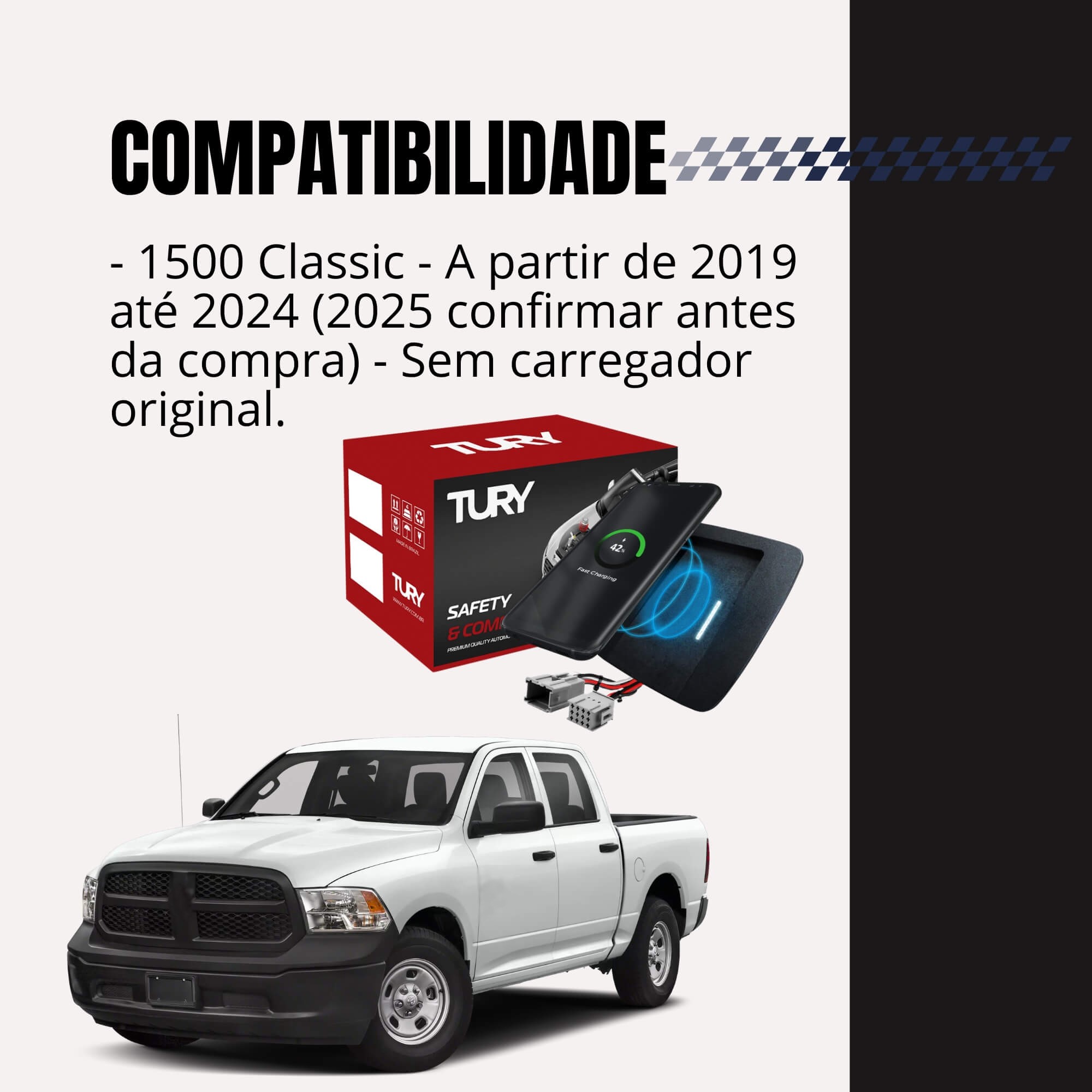 Modulo Eletronico Carregador Indutivo compatível c/ 1500 Classic 2019 Tury - ICHARGER1.0CF
