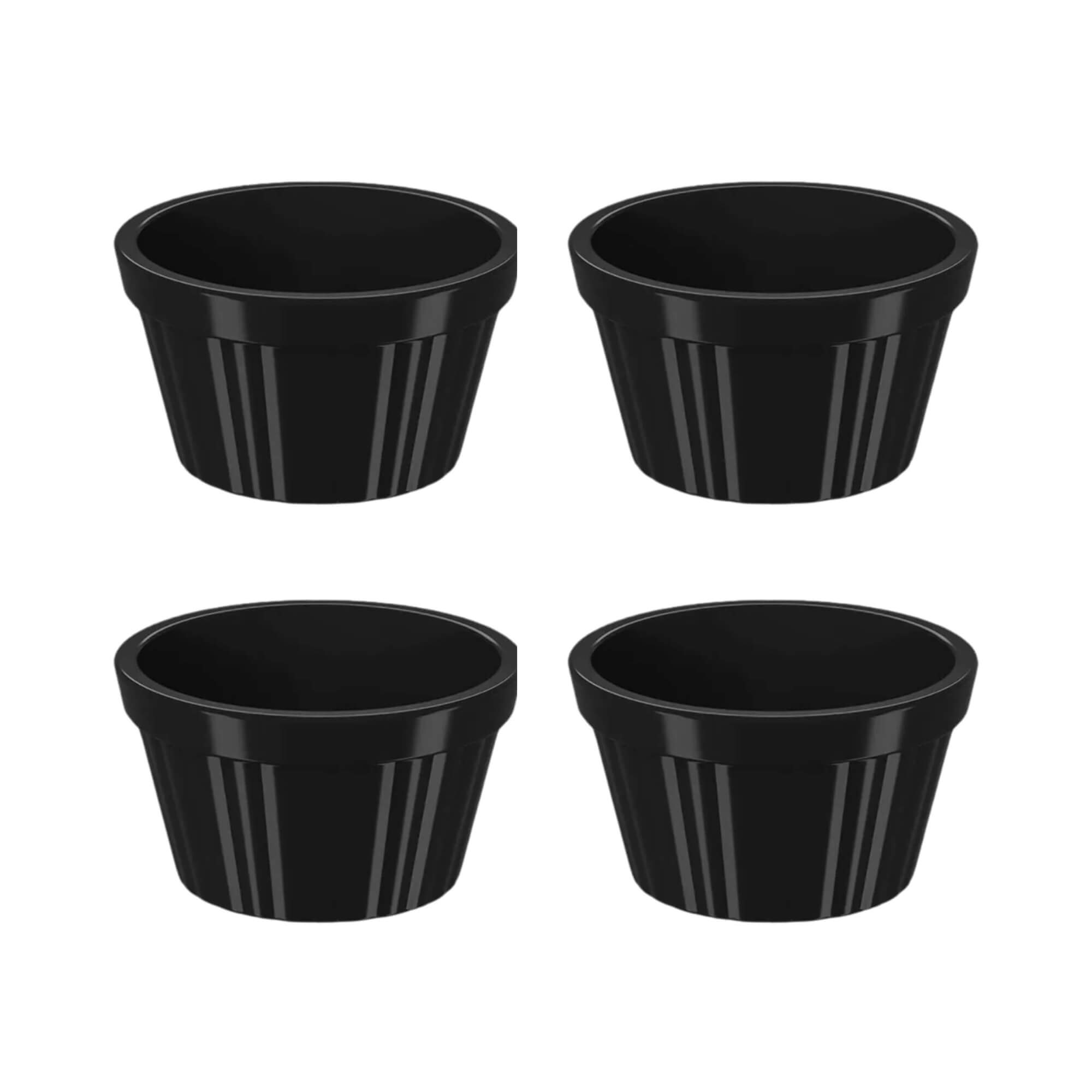 COMP Kit com 4 Tigelas Ramekin Coza Uno 90ml Preto Brinox - 10161/0008
