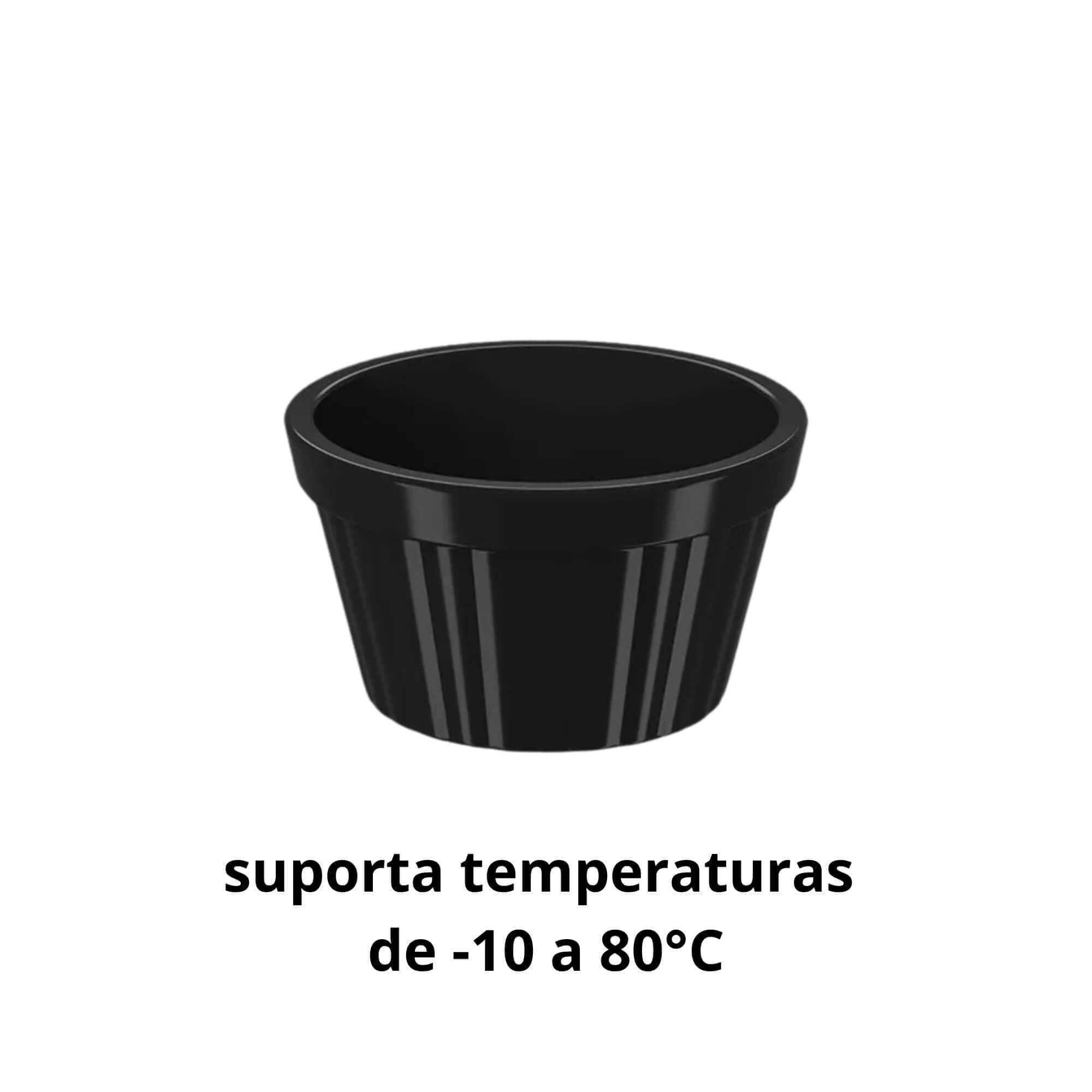 COMP Kit com 4 Tigelas Ramekin Coza Uno 90ml Preto Brinox - 10161/0008