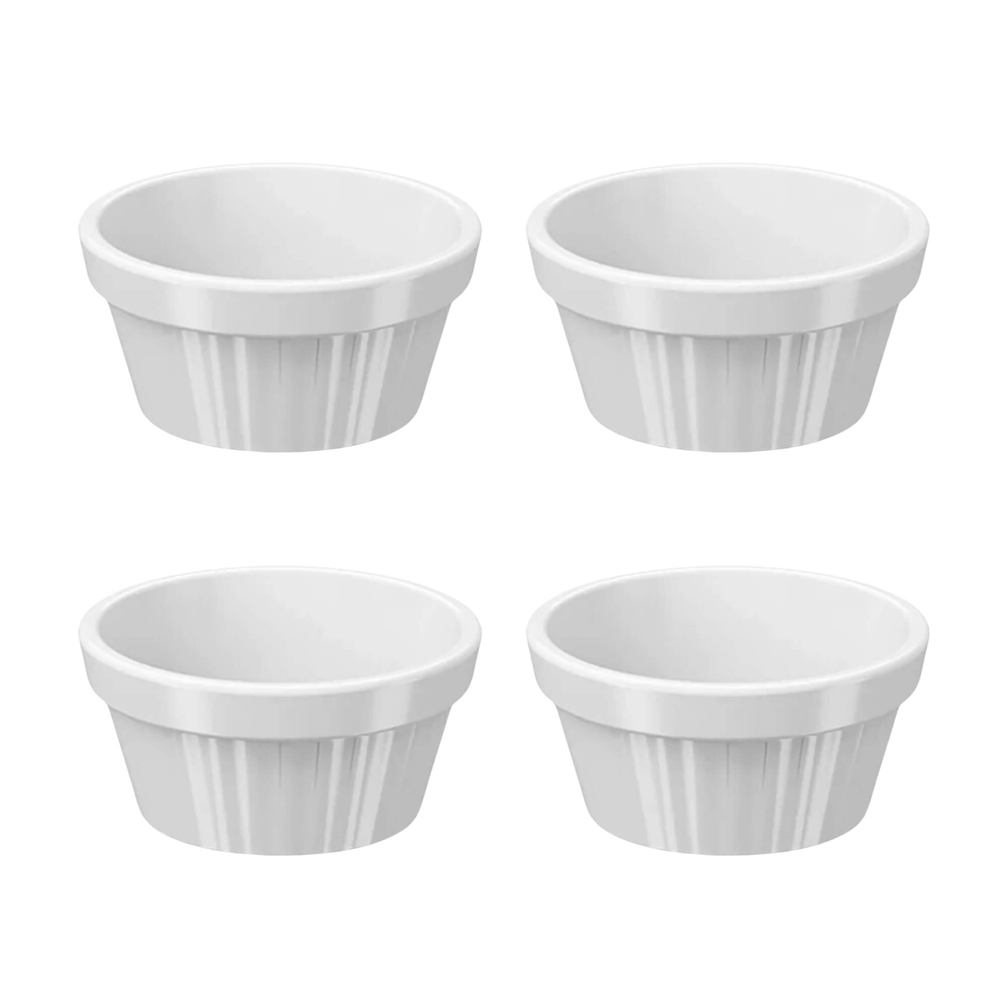 COMP Kit com 4 Tigelas Ramekin Uno 30ml Branca Brinox - 10159/0007