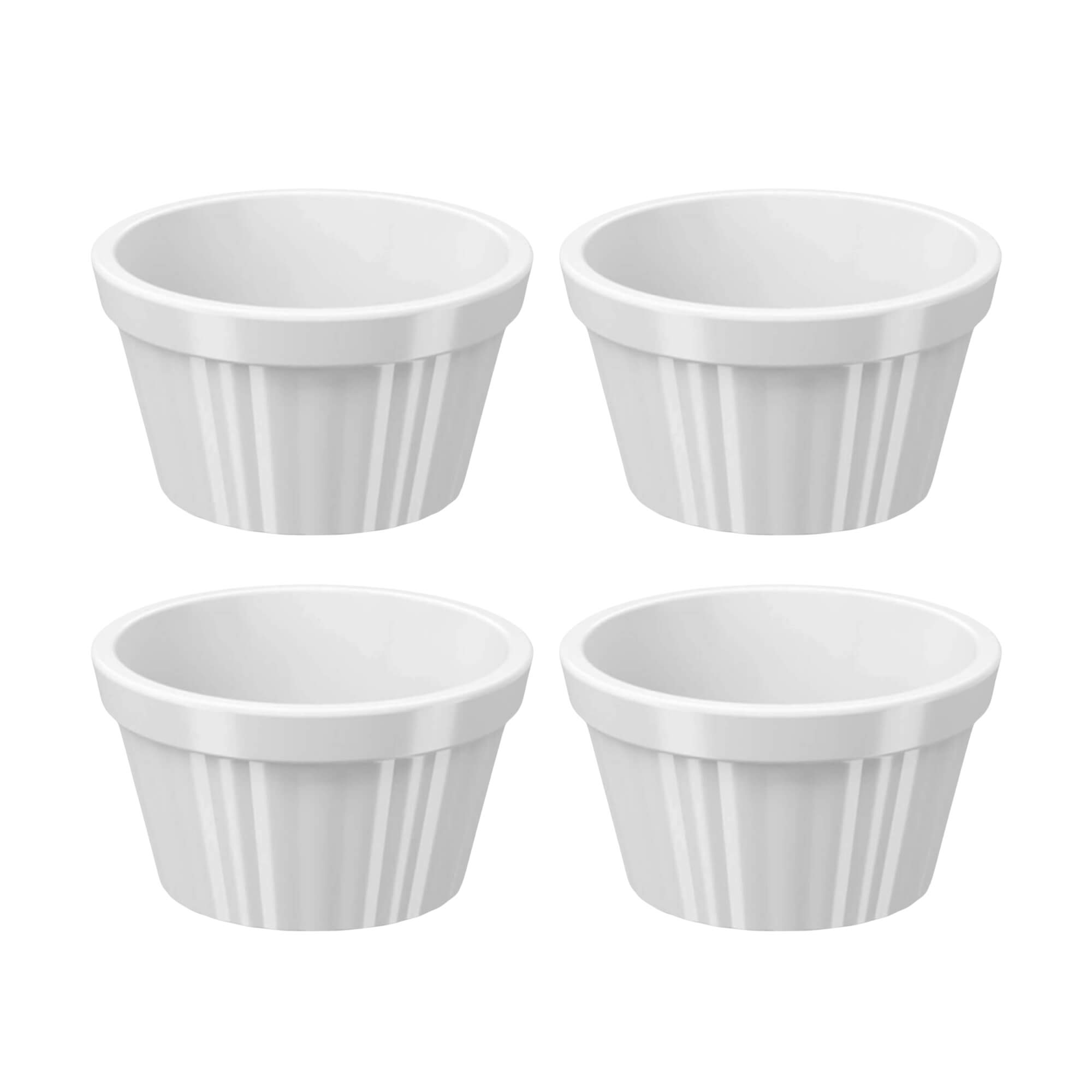 COMP Kit com 4 Tigelas Ramekin Uno 90ml Branca Brinox - 10161/0007