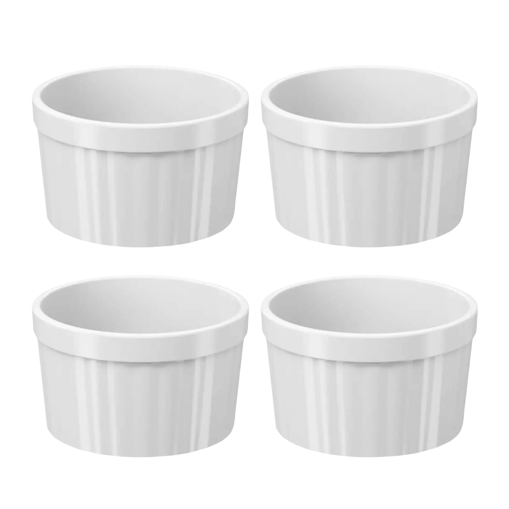 COMP Kit com 4 Tigelas Ramekin Uno 150ml Branco Coza Brinox - 10162/00077