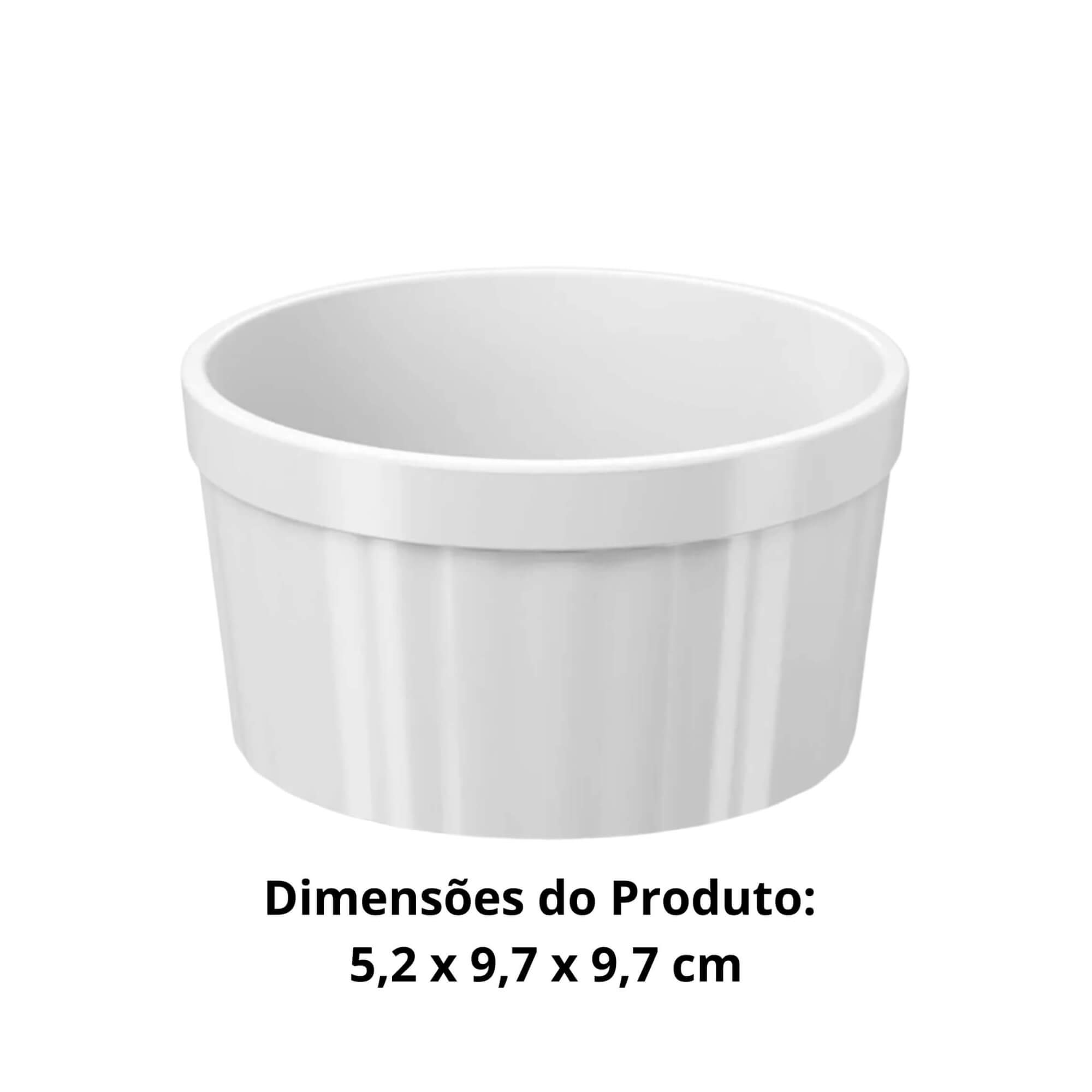COMP Kit com 4 Tigelas Ramekin Uno 220ml Branco Brinox - 10163/0007