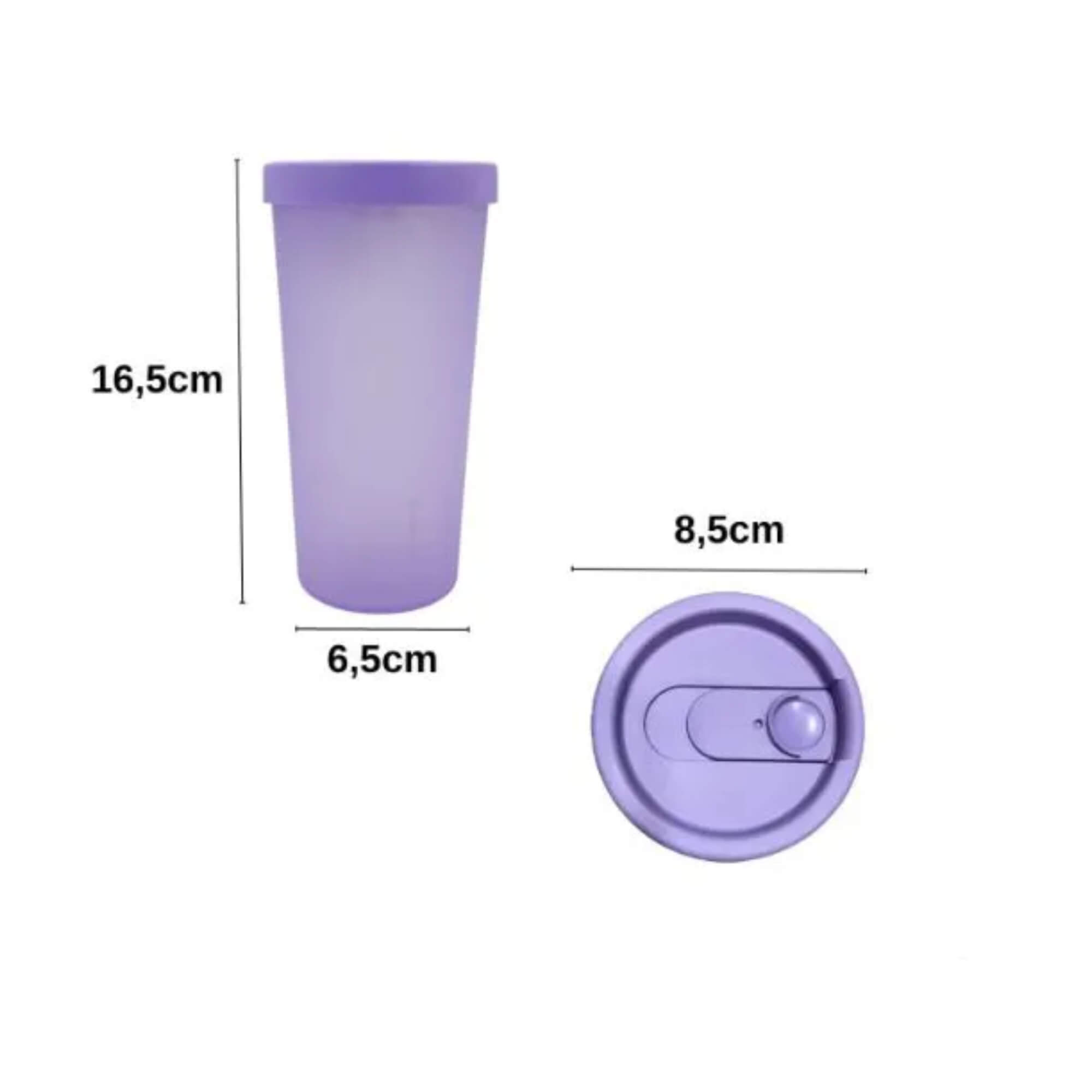 COMP Kit com 3 Copos 500ml com Cores Sortidas Tampa Coza Nutri Brinox - 13154/4117