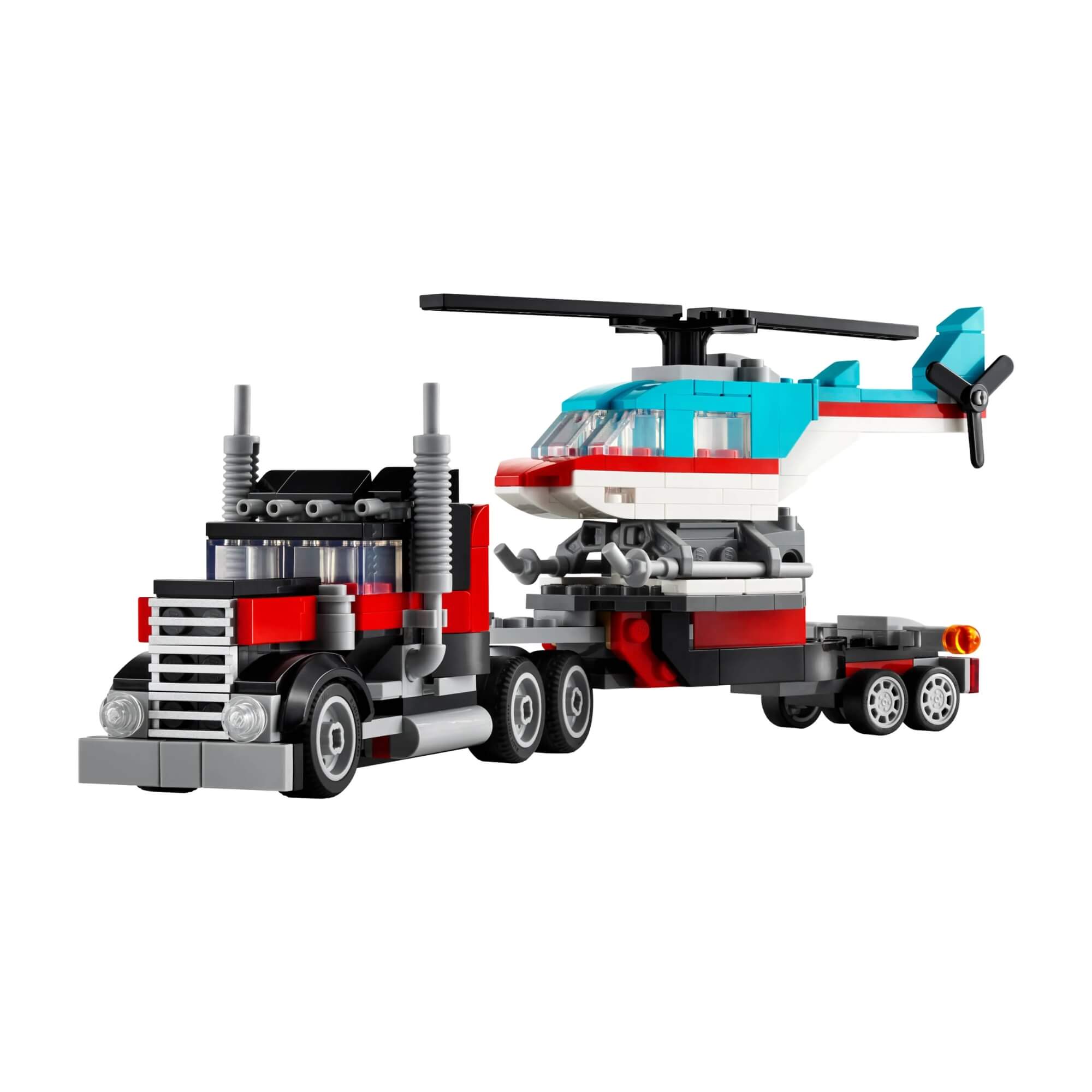 LEGO Creator 3 em 1 Caminhão Plataforma com Helicóptero 270 Peças - 4111131146