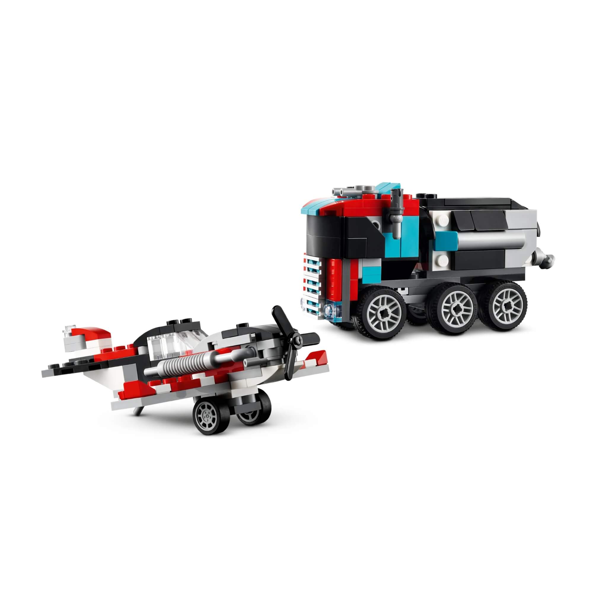 LEGO Creator 3 em 1 Caminhão Plataforma com Helicóptero 270 Peças - 4111131146