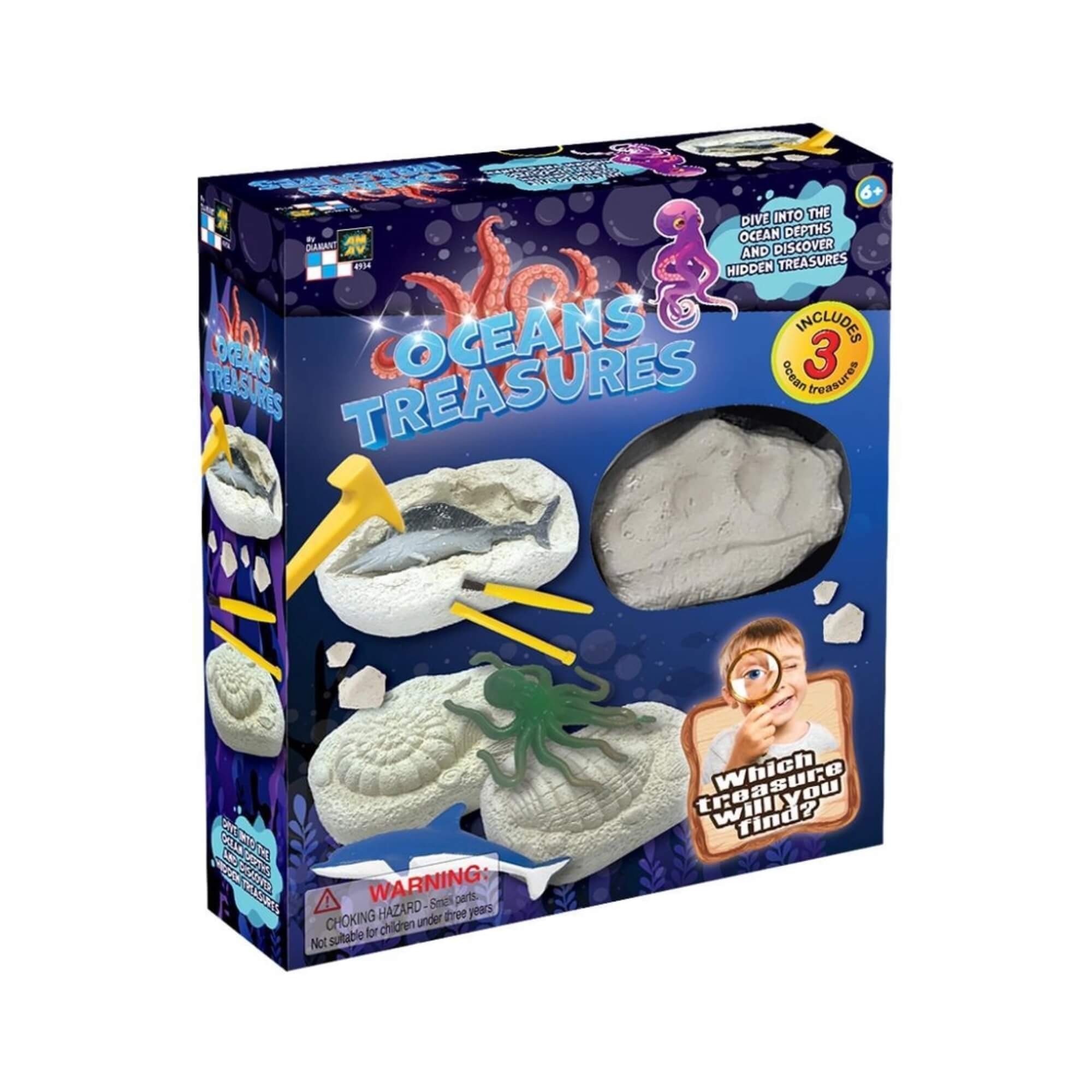 Brinquedo Infantil Kit Escavação Oceano Treasure Hunt Fundo do Mar Multikids - BR2151