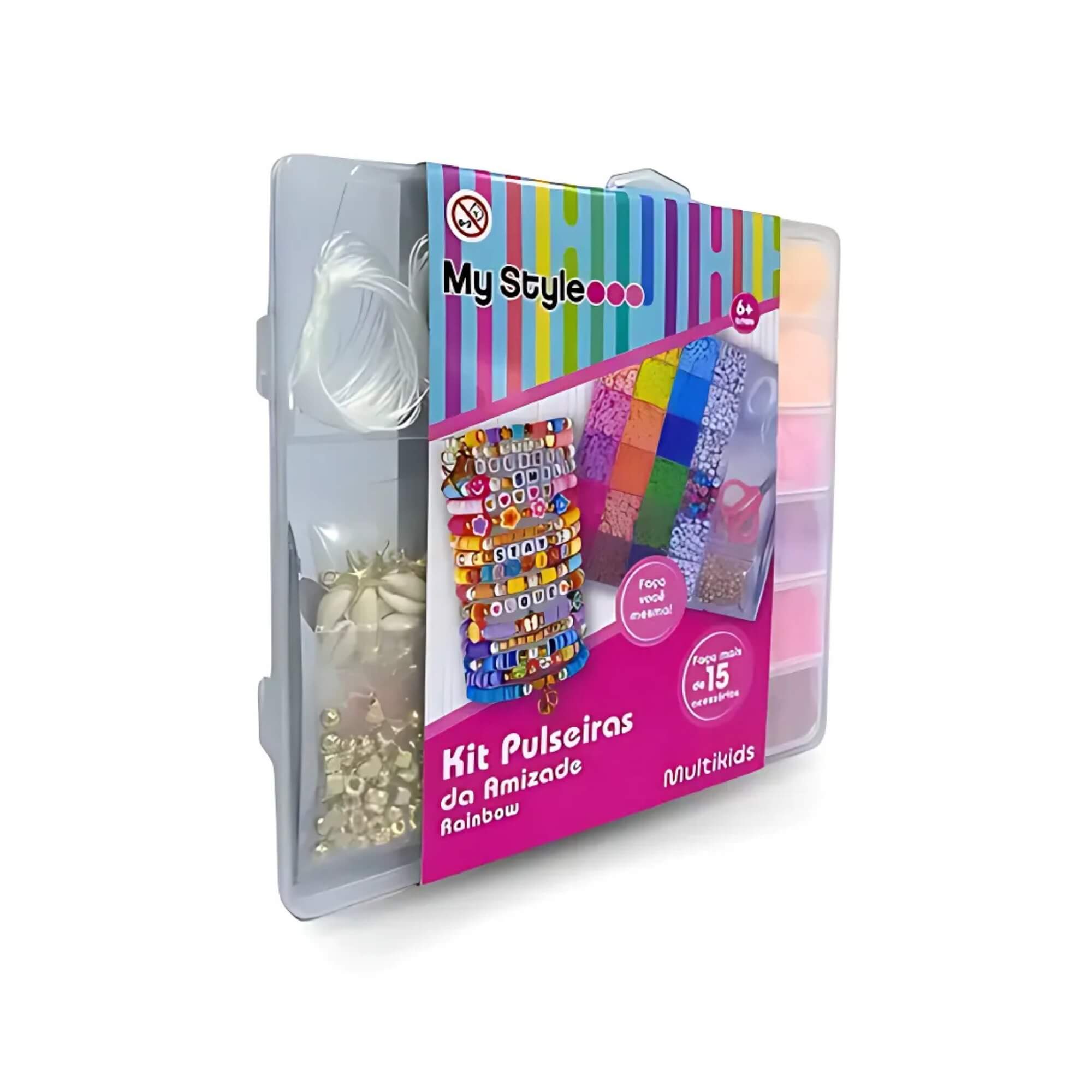 Brinquedo Infantil Kit Pulseiras da Amizade My Style M Rainbow Multikids - BR2314