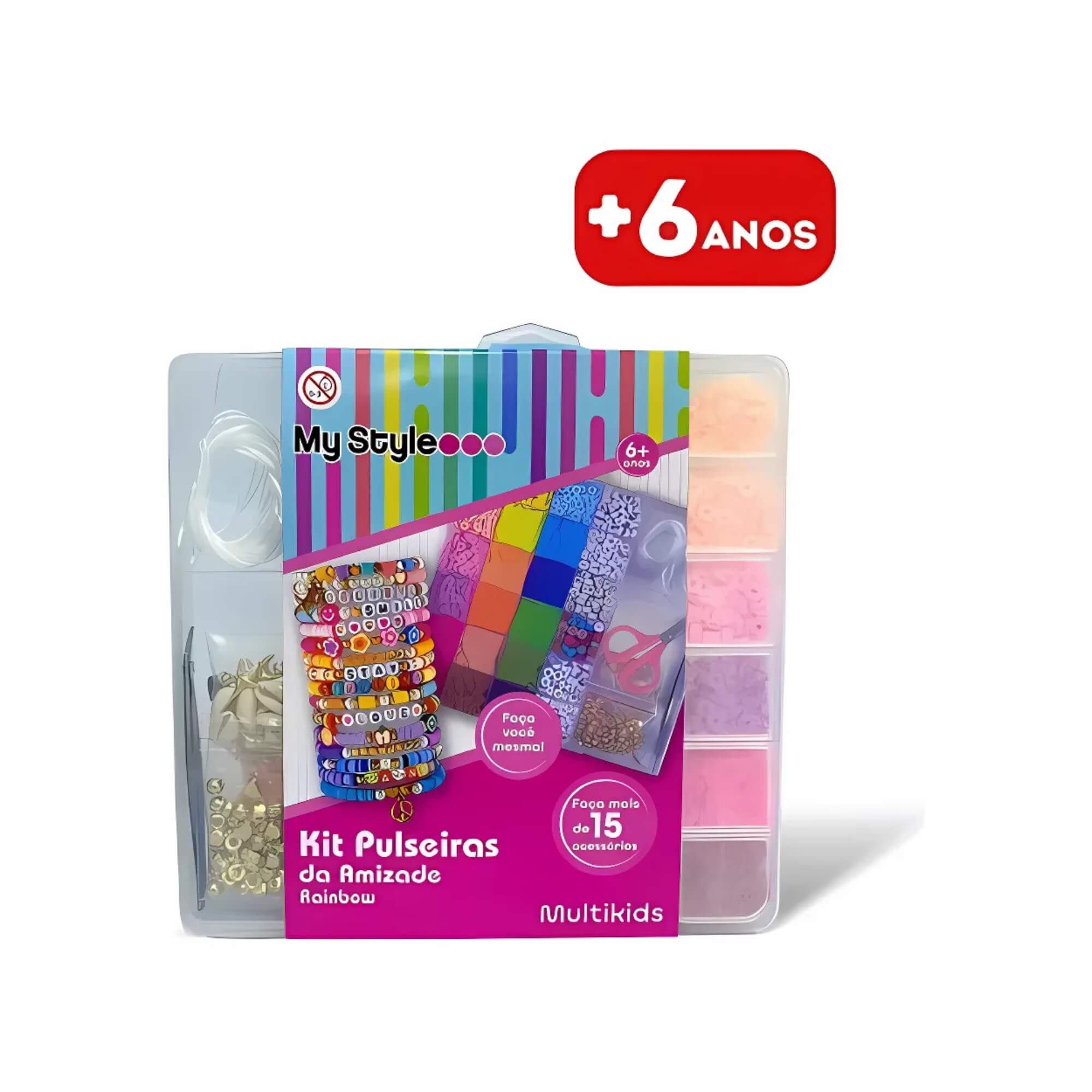 Brinquedo Infantil Kit Pulseiras da Amizade My Style M Rainbow Multikids - BR2314