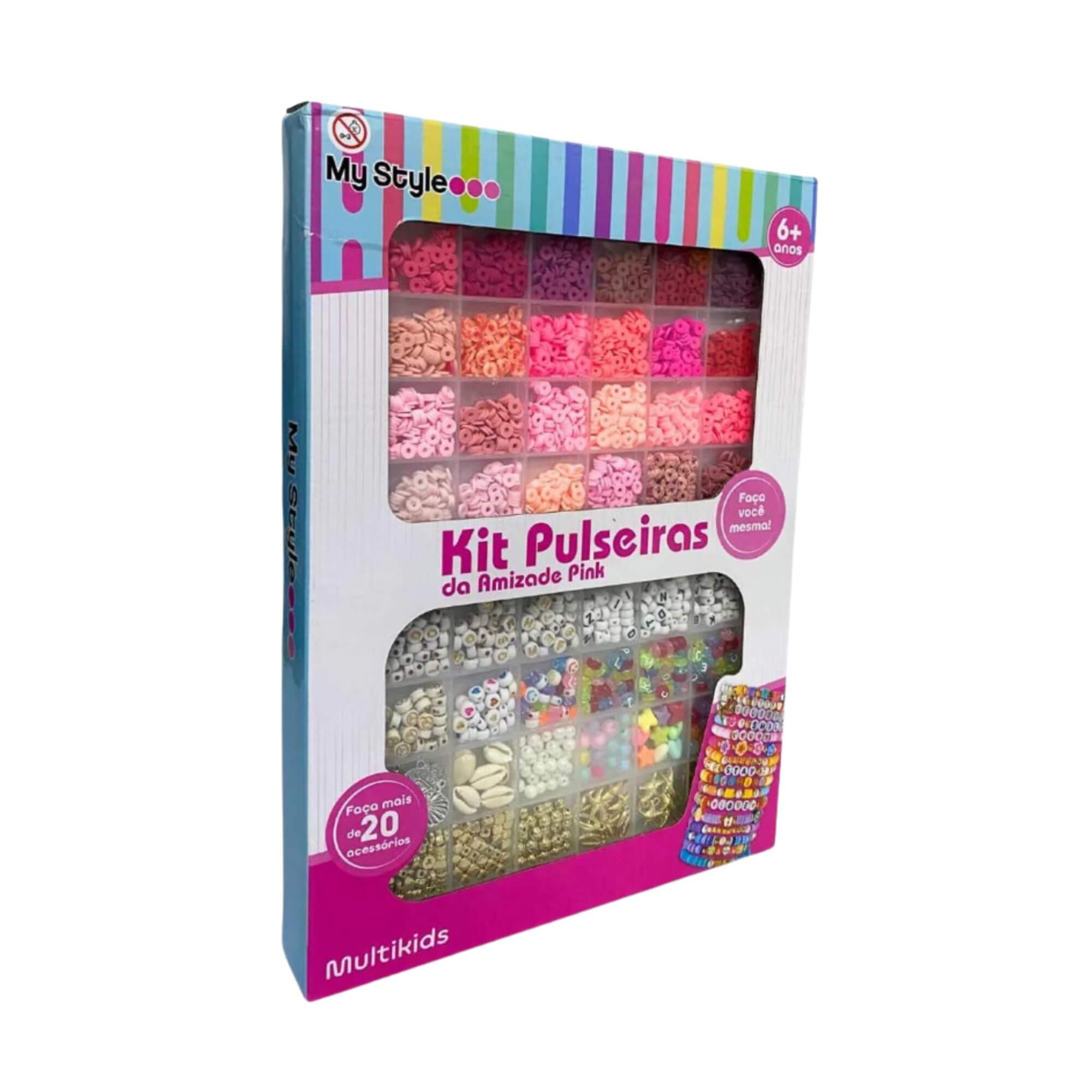 Brinquedo Infantil Kit Pulseiras da Amizade My Style G Pink Multikids - BR2315