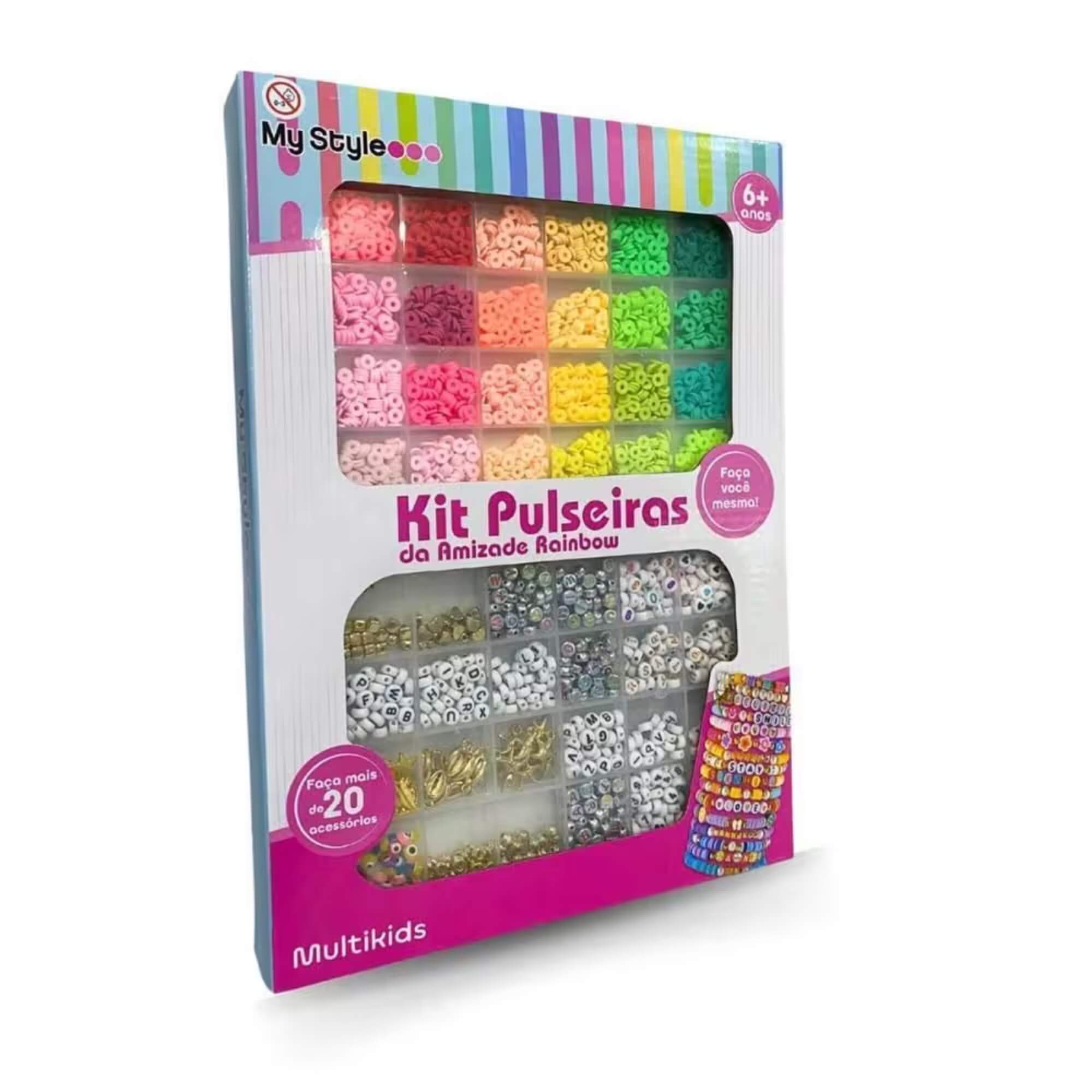 Brinquedo Infantil Kit Pulseiras da Amizade My Style G Rainbow Multikids - BR2316