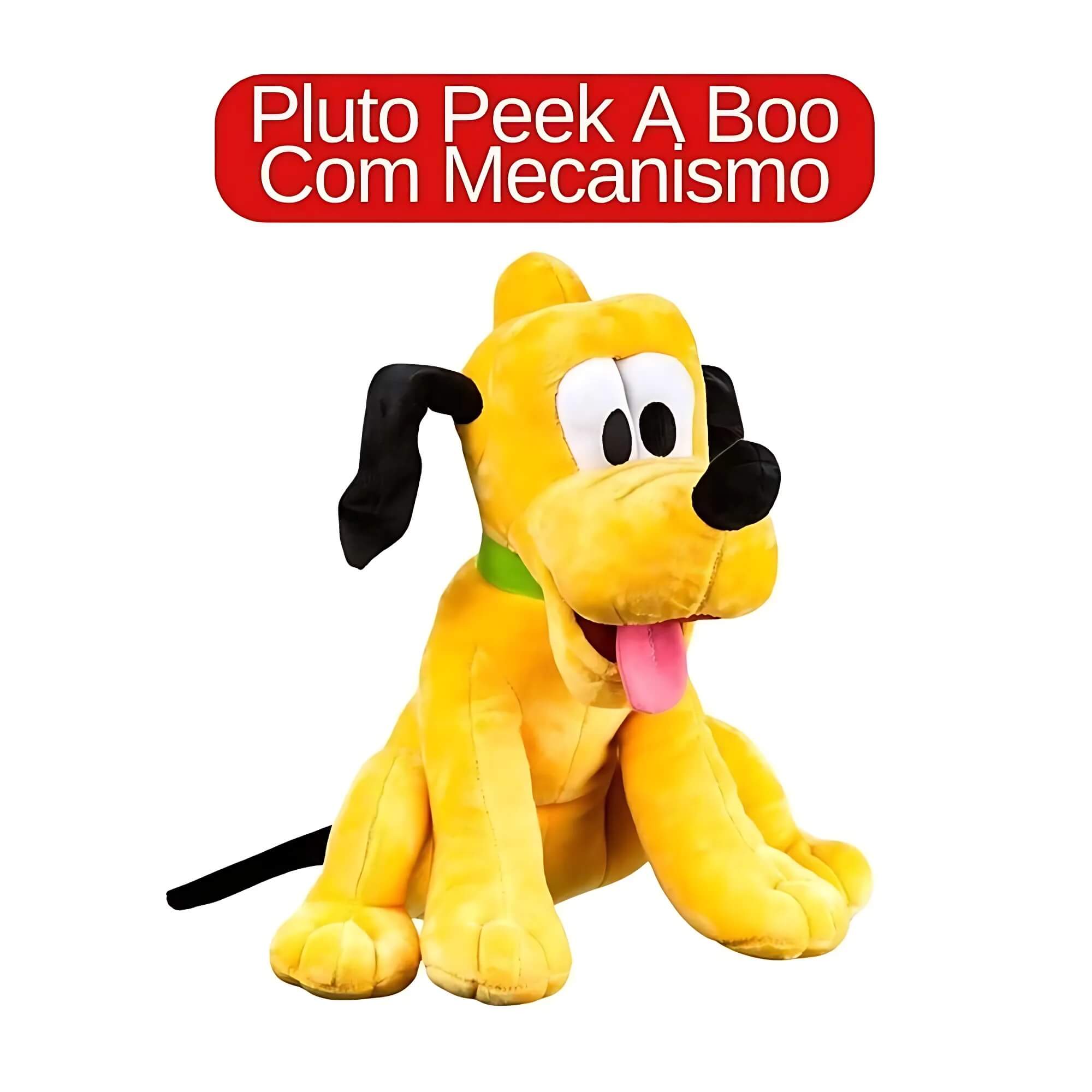 Pelúcia Pluto Amarelo 30cm C/ Mecanismo Orelhas Abre e Fecha Multikids - BR2351