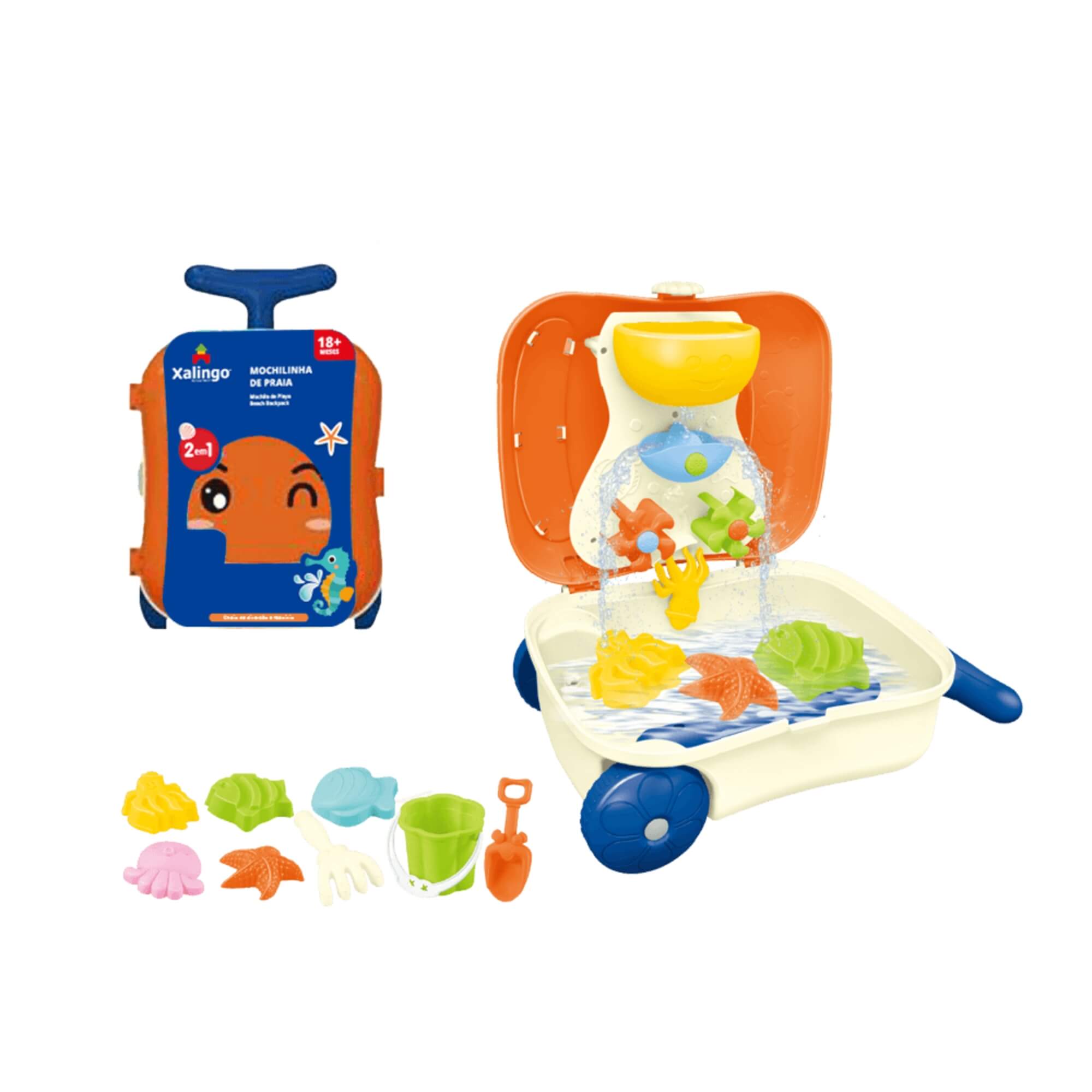 Brinquedo Infantil Mochilinha de Praia 9 Peças Xalingo - 93945