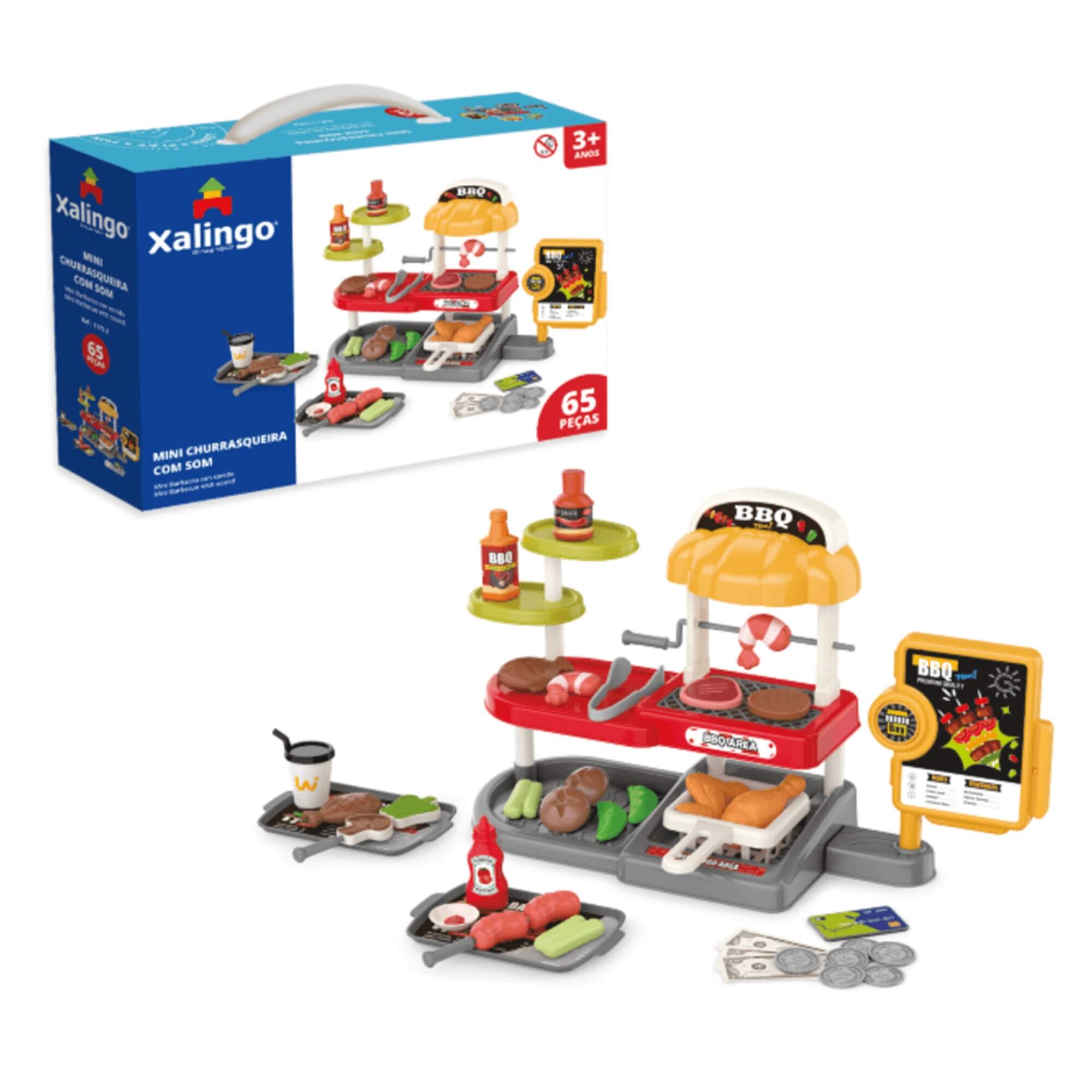 Brinquedo Infantil Mini Churrasqueira com Som 61 Peças Xalingo - 11753