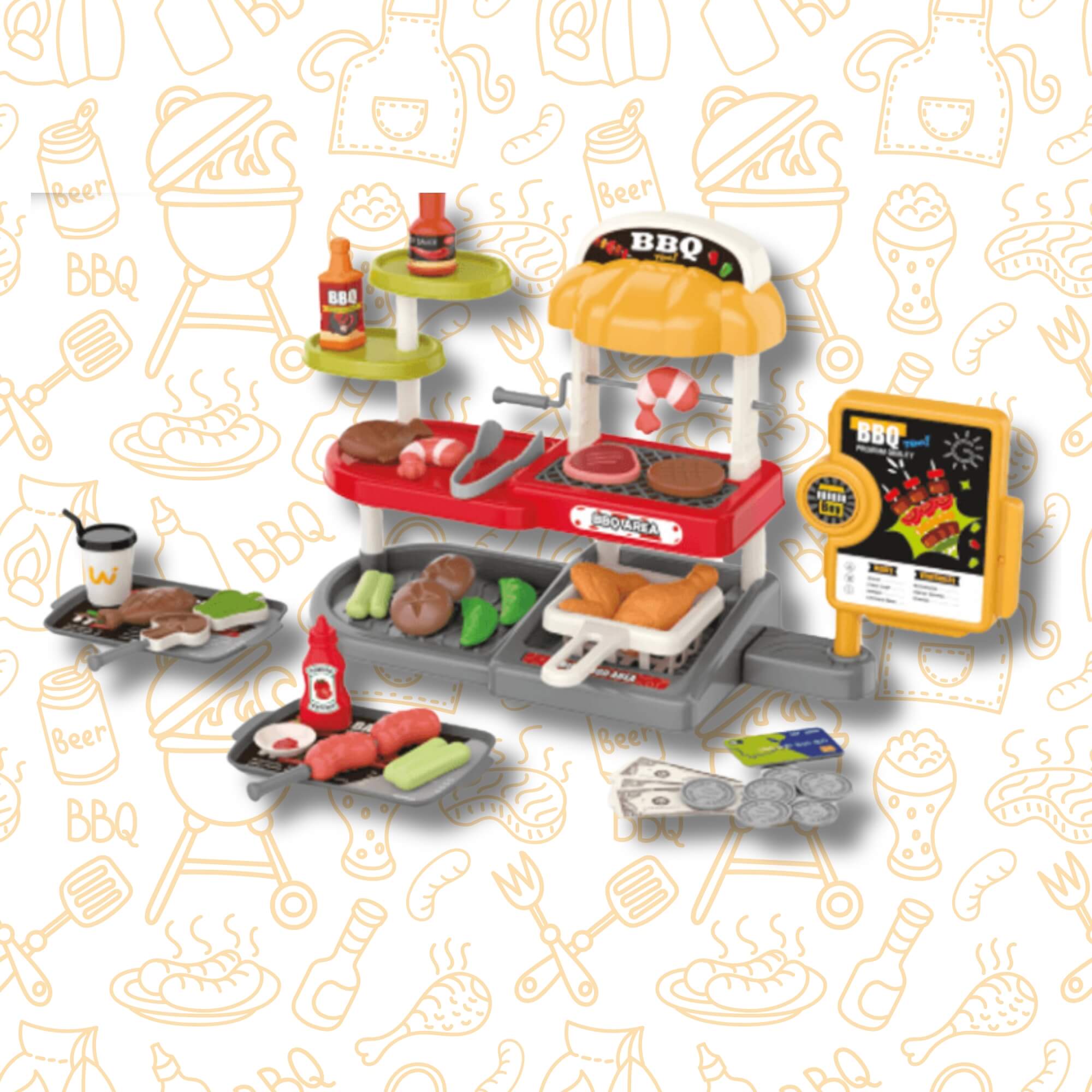Brinquedo Infantil Mini Churrasqueira com Som 61 Peças Xalingo - 11753
