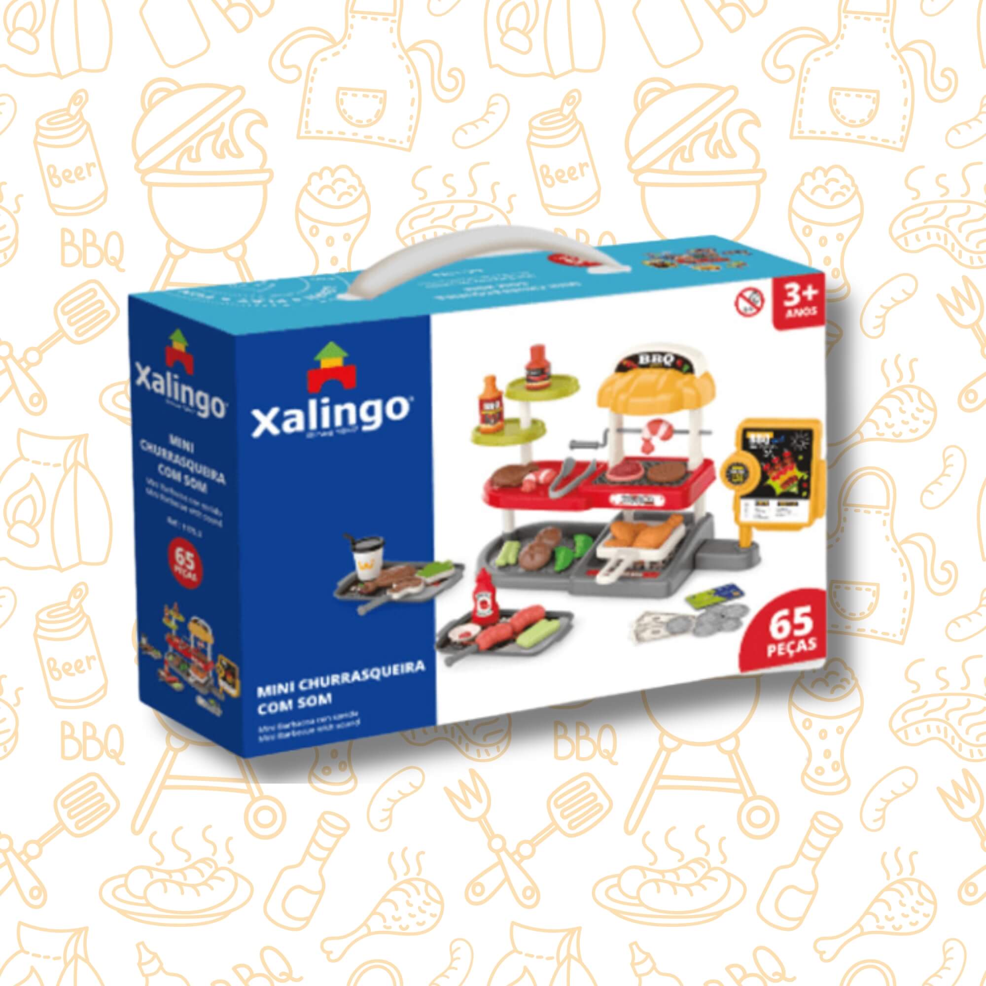 Brinquedo Infantil Mini Churrasqueira com Som 61 Peças Xalingo - 11753