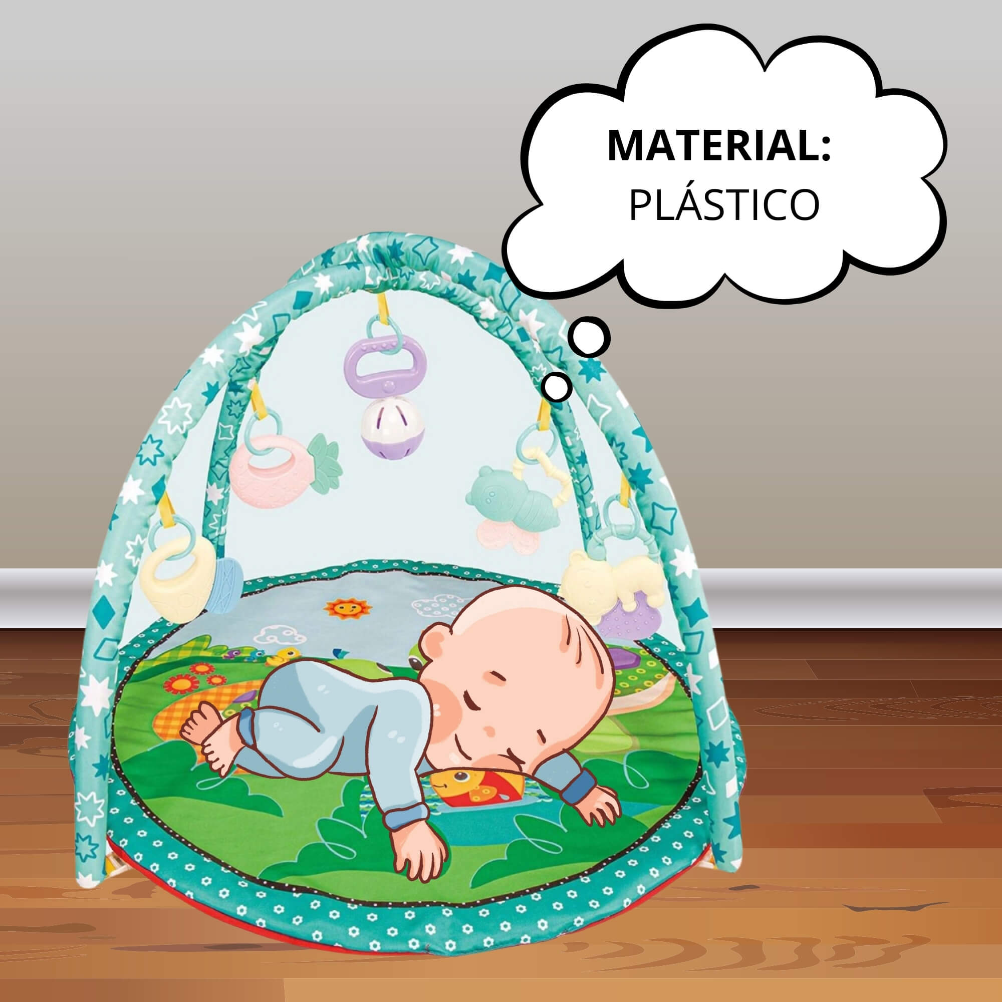 Tapete de Atividades Redondo Tartaruga Zippy Toys - 10408