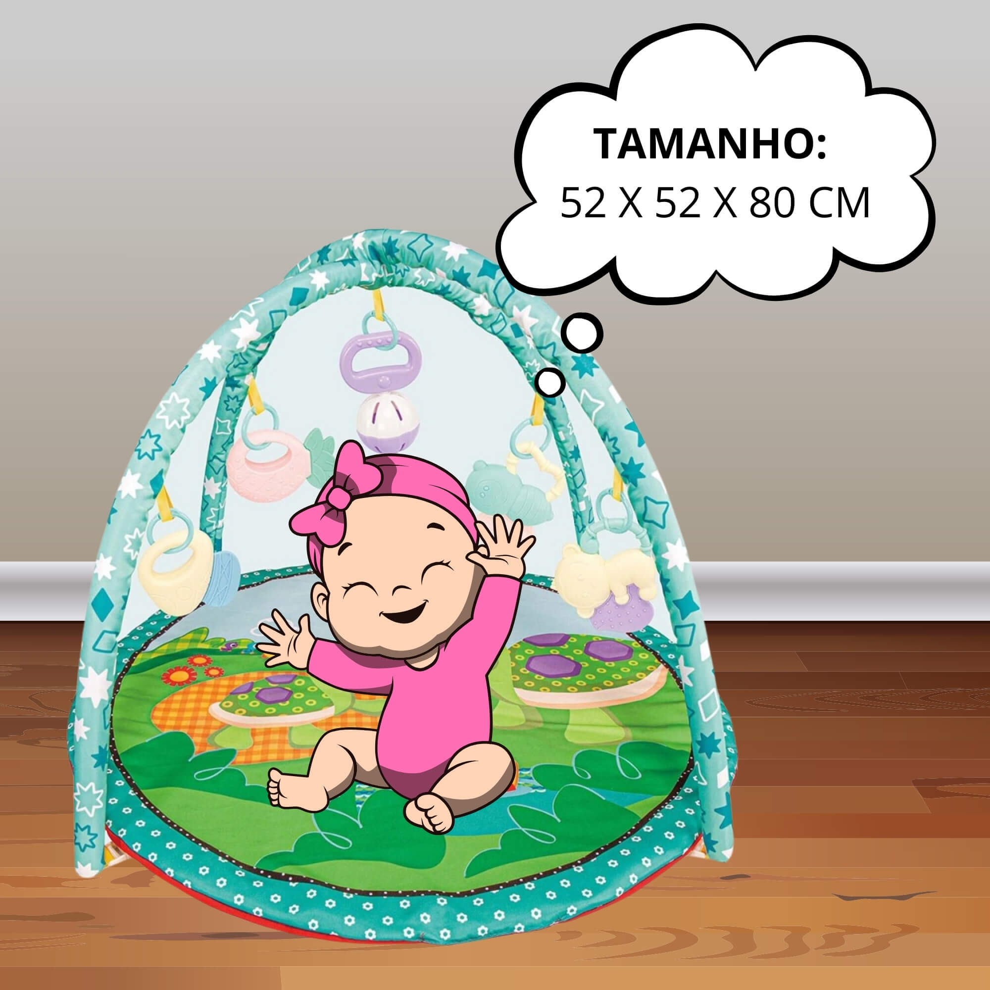 Tapete de Atividades Redondo Tartaruga Zippy Toys - 10408