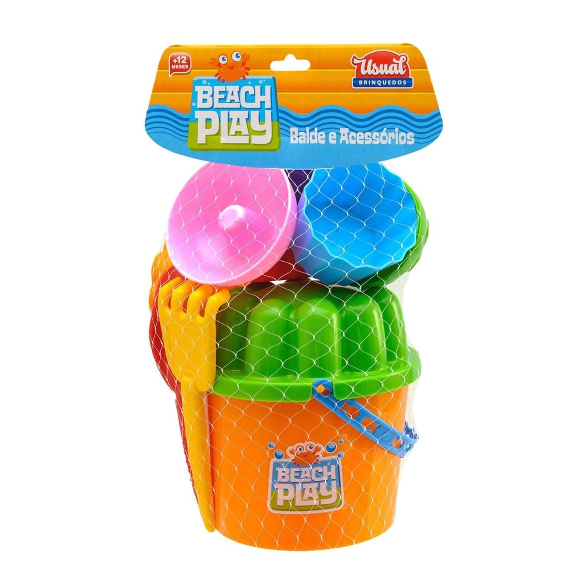 COMP Kit Pistola de Água Com Baldinho Praia Balde Acessórios Brinquedo Infantil Sortido Beach Play 361