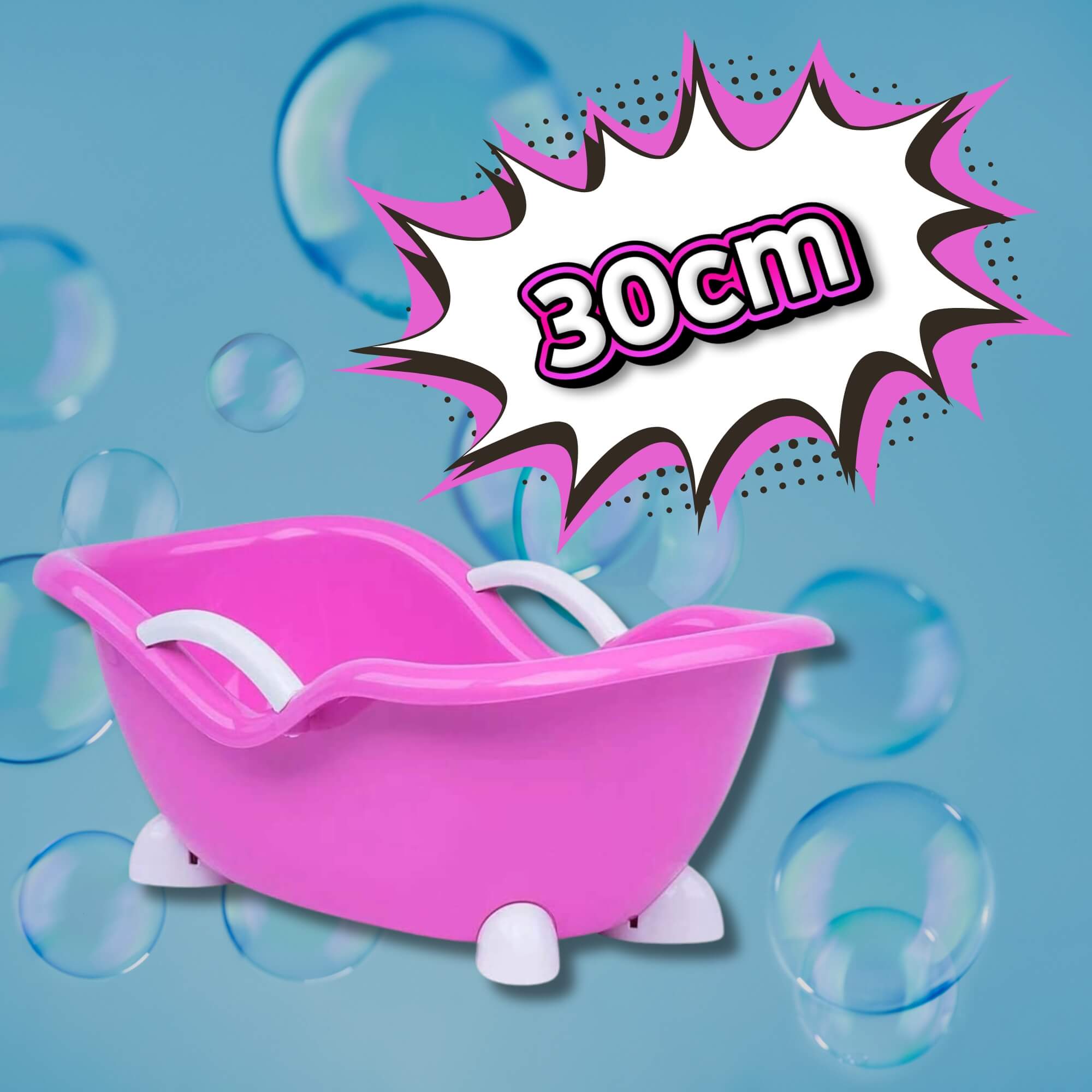 Banheira de Brinquedo Infantil Boneca Nenequinha Collection Hora do Banho 30cm 326 - Super Toys