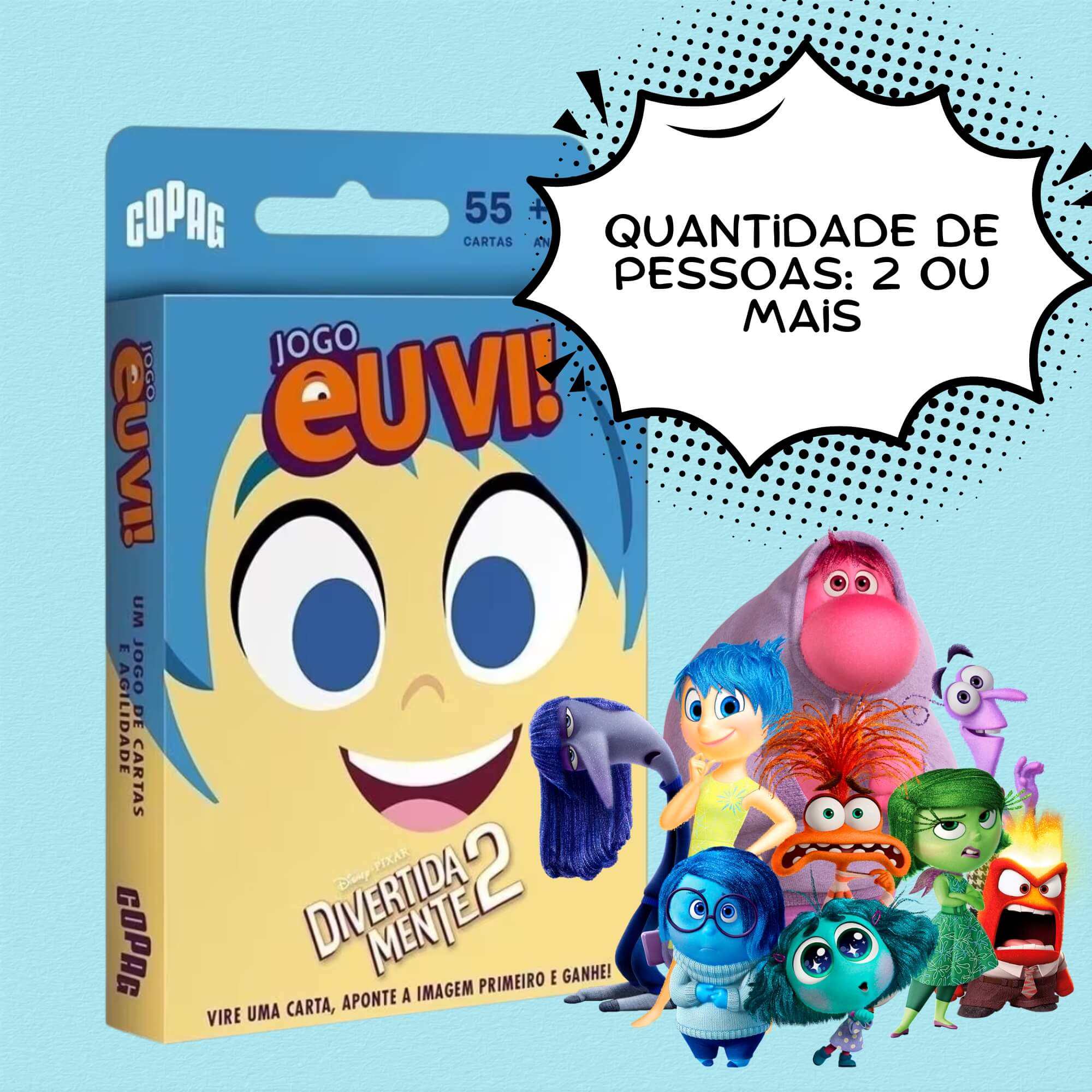 Jogo Eu Vi! Divertidamente 2 com 55 Cartas Copag - 35496