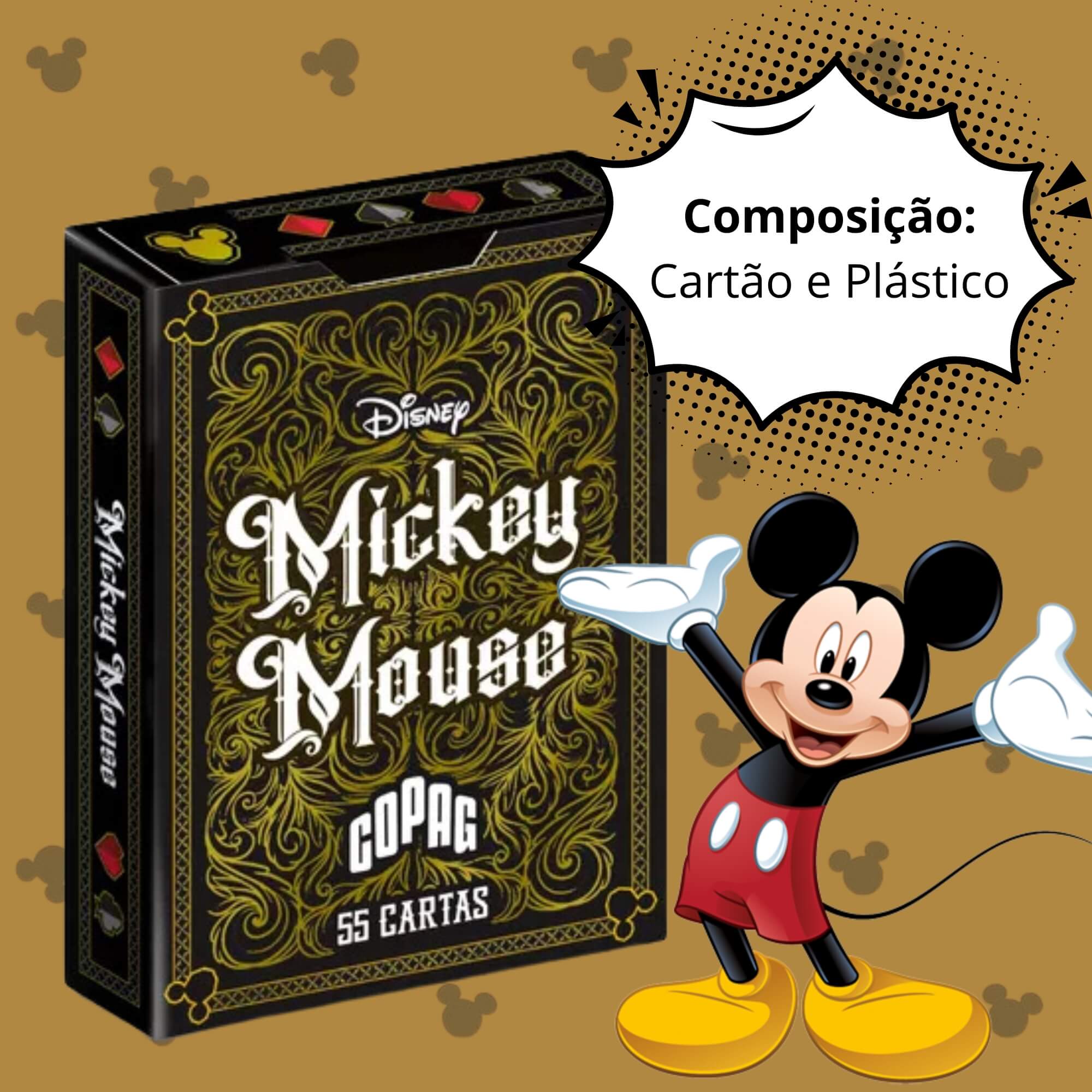 Jogo de Cartas Baralho Mickey Mouse 55 Cartas Copag - 34583