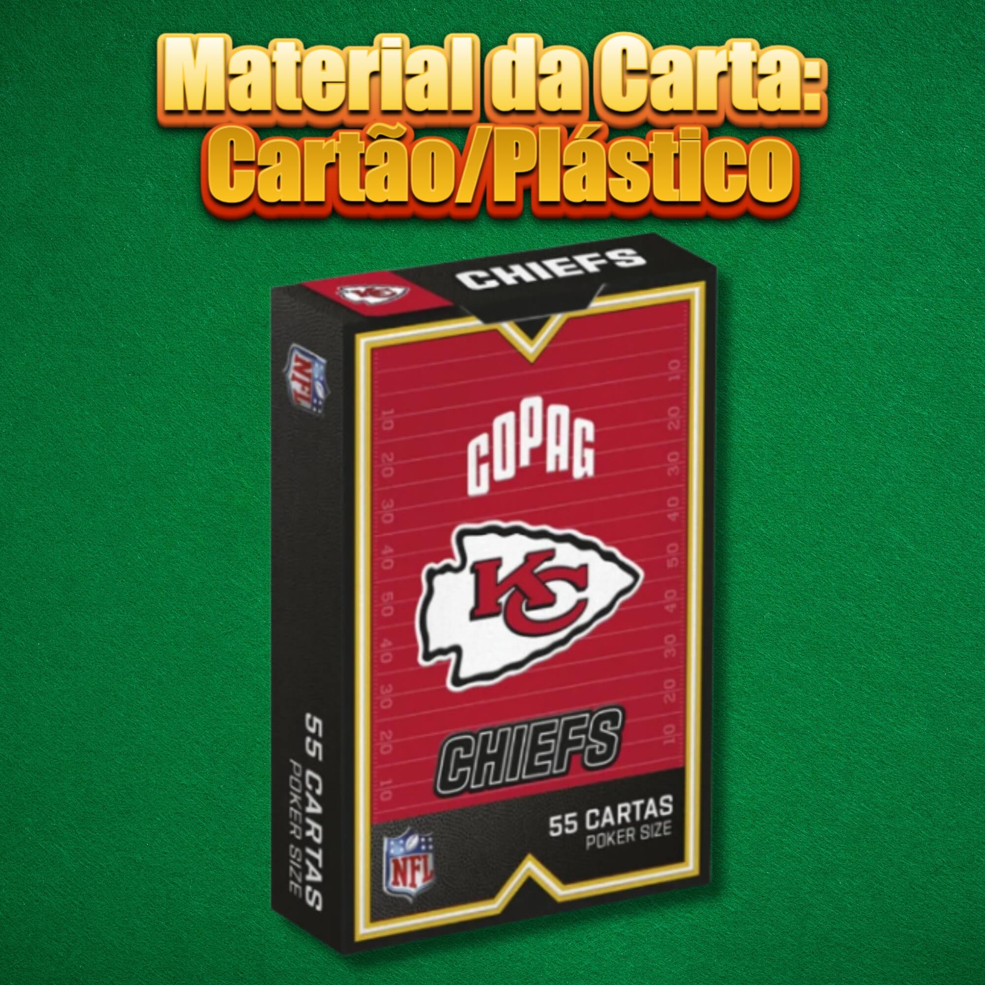 Jogo de Cartas Baralho NFL Kansas City Chiefs 55 Cartas Copag - 34590