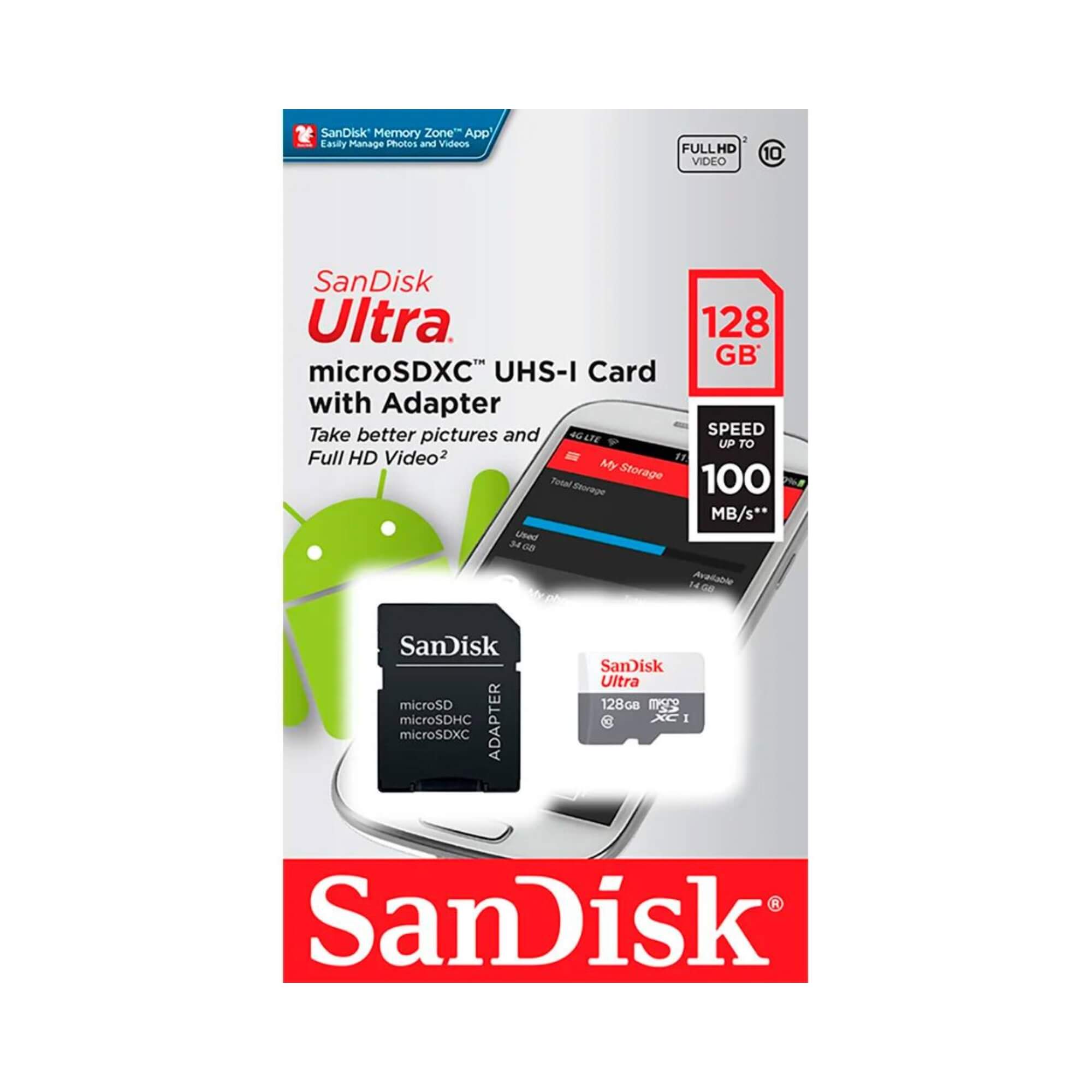 Cartão de Memória MicroSd 128GB Ultra 100MB Sandisk - 52