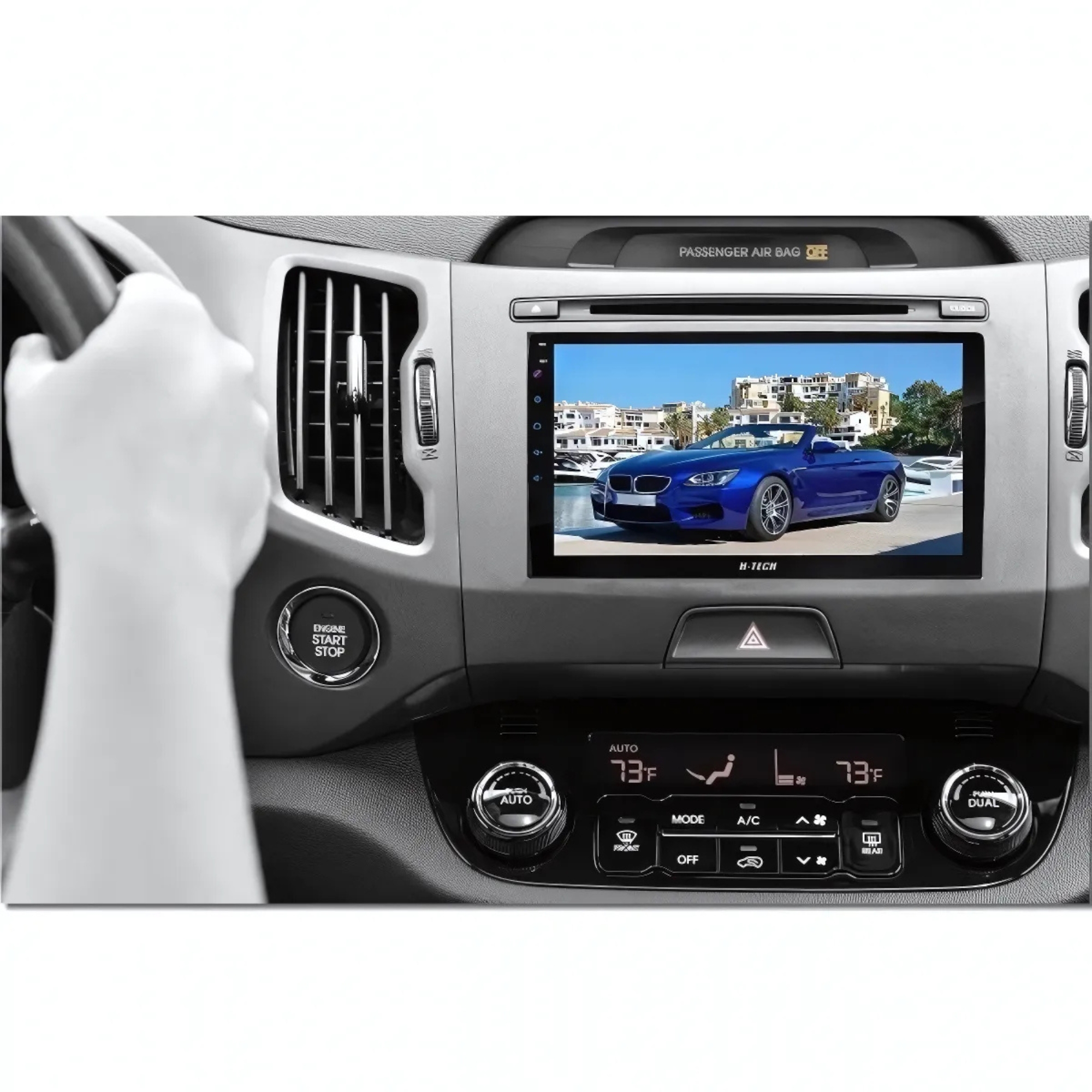 Central Multimídia MP5 1 Din 9 Pol com Espelhamento BT USB Full Touch H-Tech - HT-9001G4