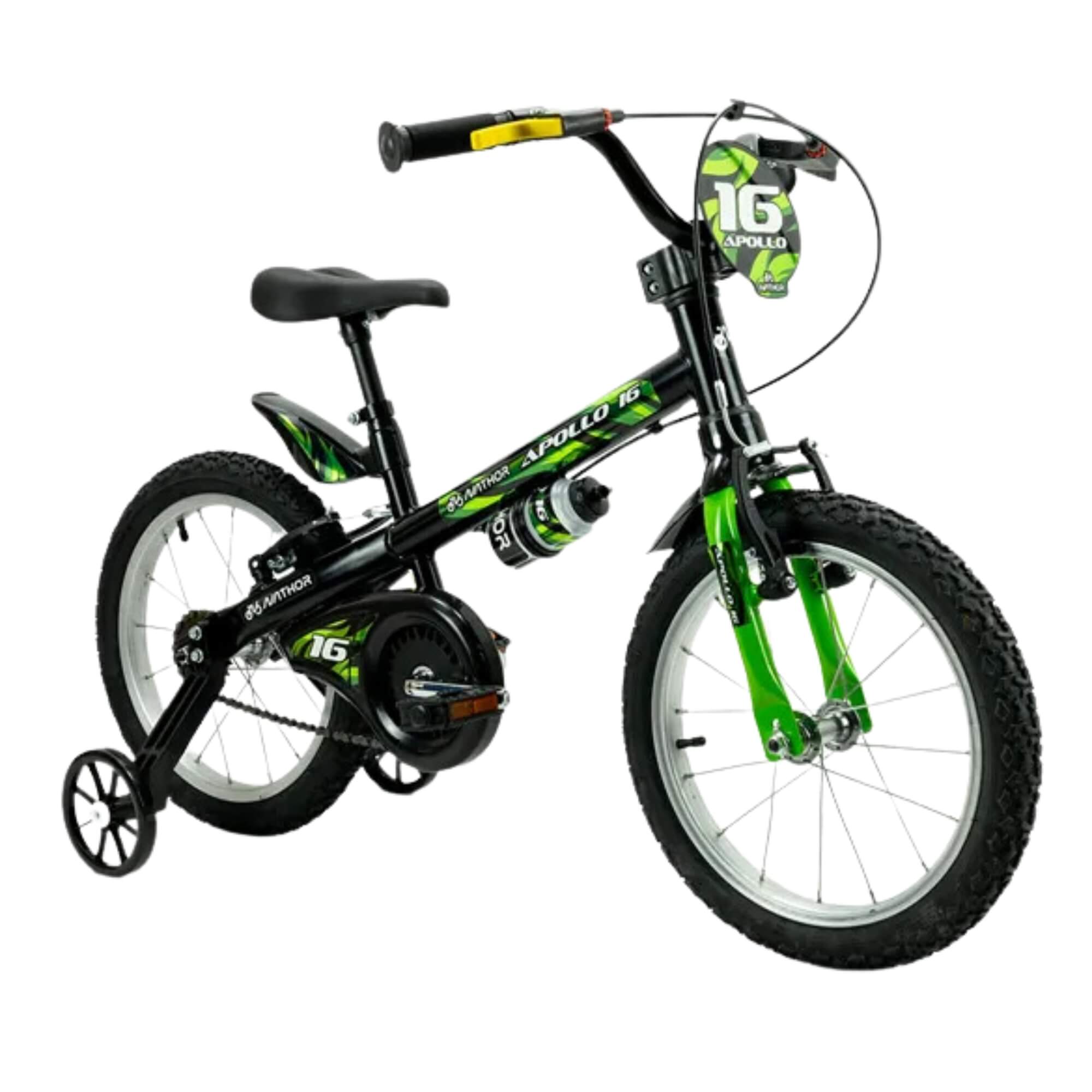 COMP Bicicleta Infantil Aro 16 Apollo 4 Nathor + Kit de Proteção 3x1 Azul