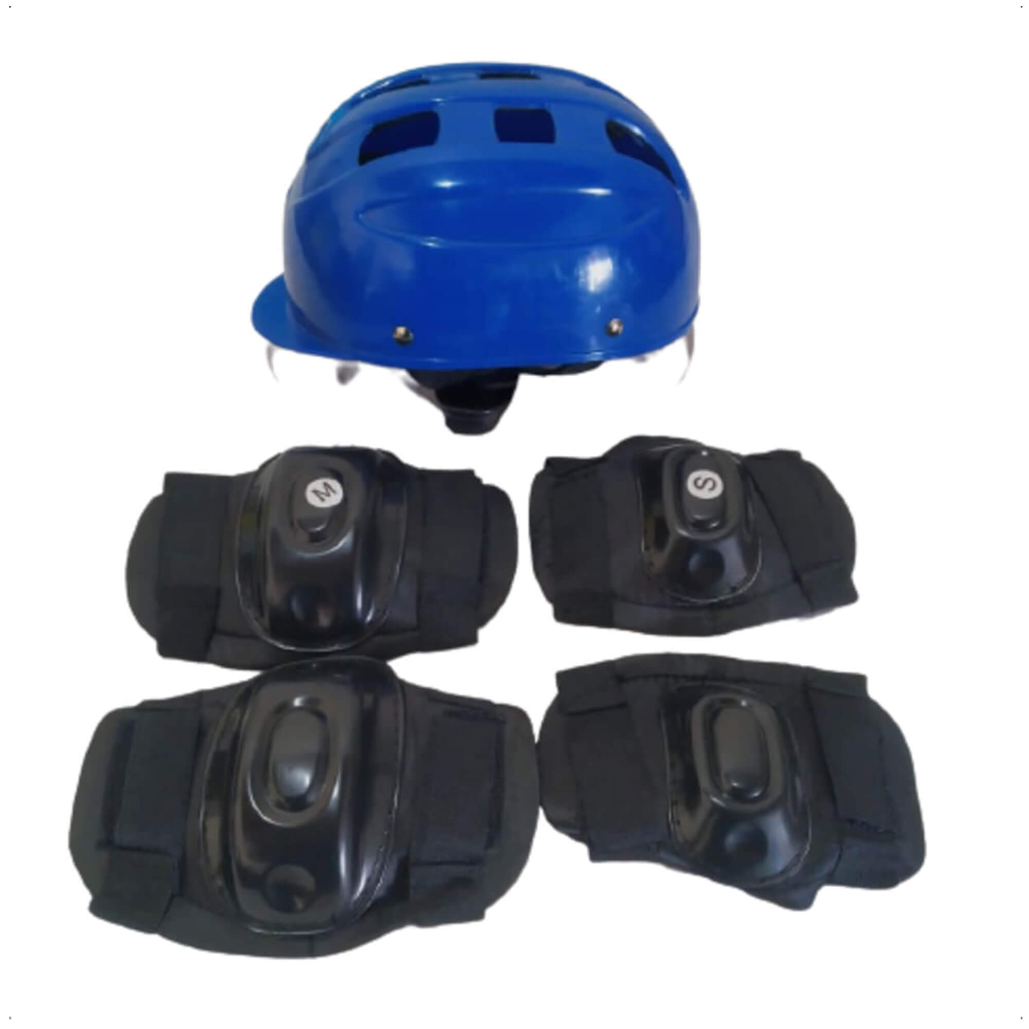 COMP Bicicleta Infantil Aro 16 Apollo 4 Nathor + Kit de Proteção 3x1 Azul