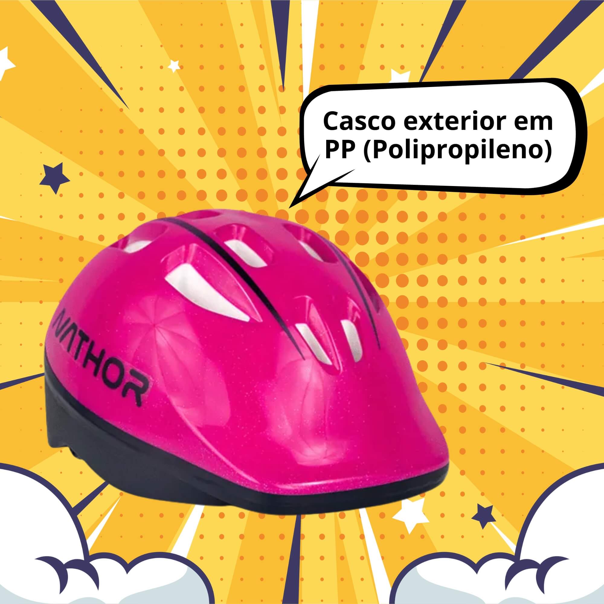 Capacete Infantil Rosa Escuro Nathor - 100810160001 0002