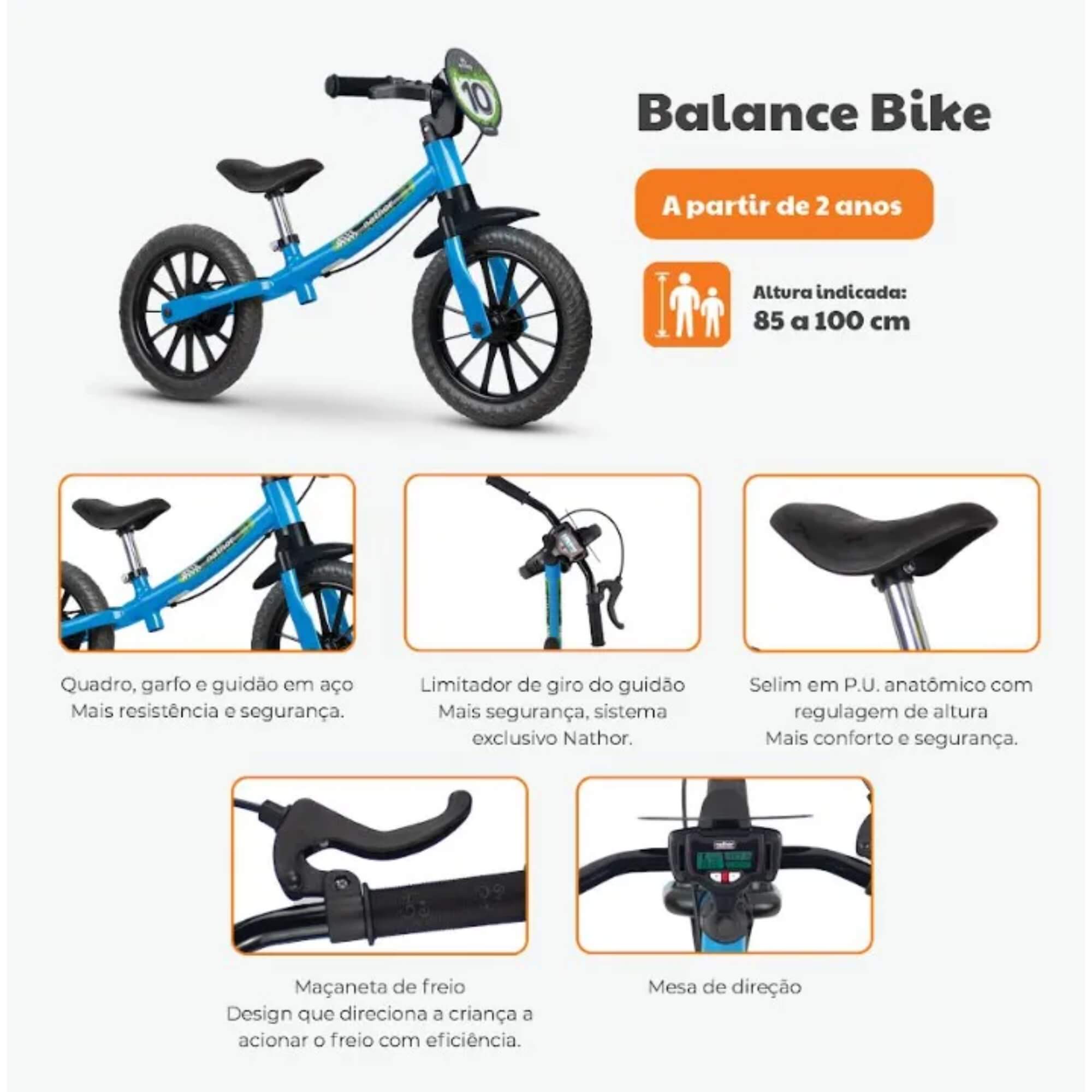 Bicicleta do Equilíbrio Infantil Bike Aro 12 Homem-Aranha Nathor - 100960160000