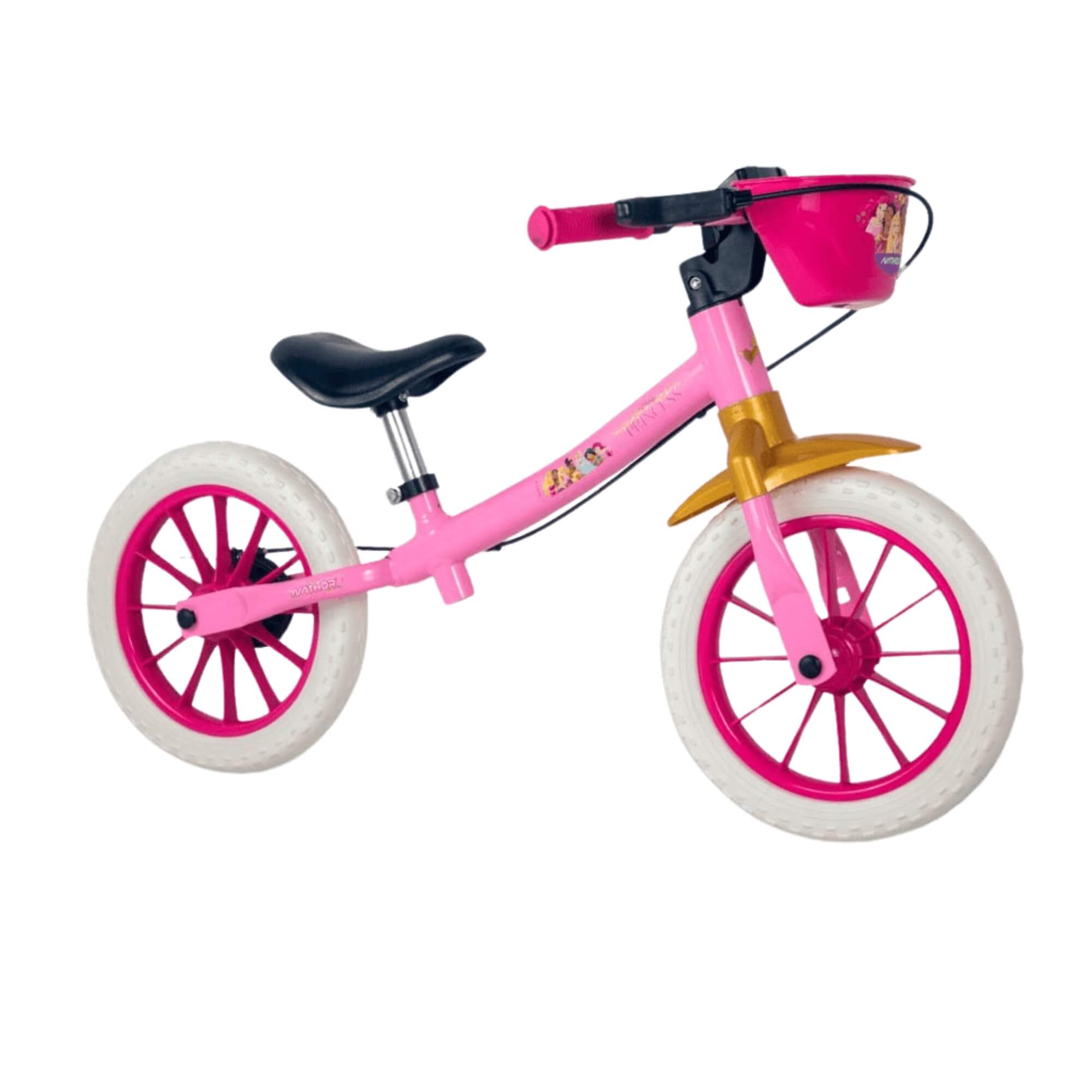 Bicicleta Infantil Balance com Cesta Aro 12 Princesas Nathor - 100960160001