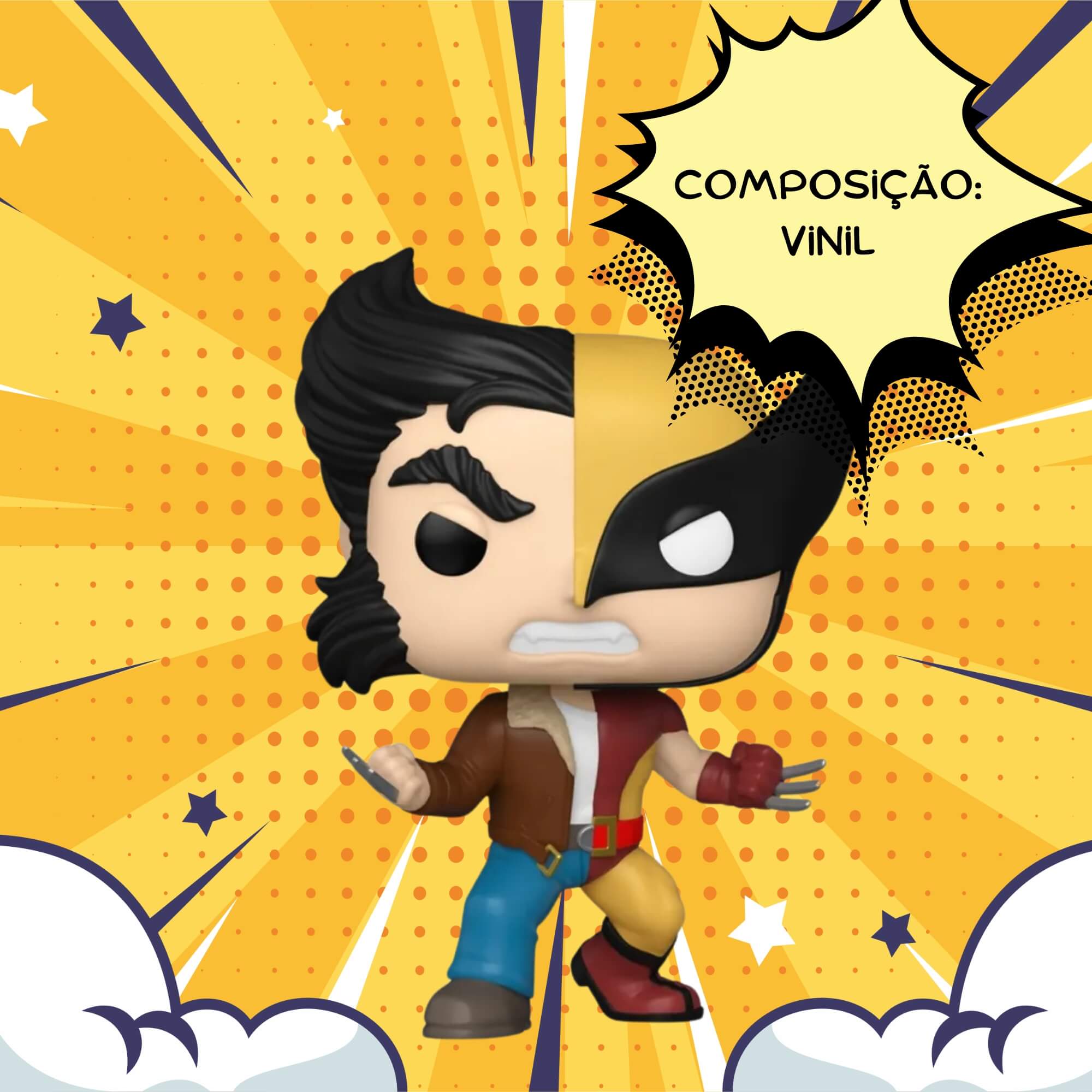 Boneco Funko Pop! Marvel Split Logan/Wolverine 1433 Candide - 11844