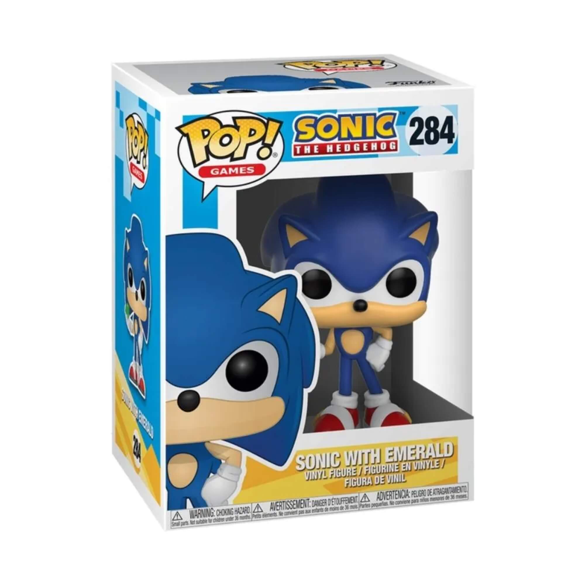 Boneco Funko Pop! Sonic the Hedgehog - Sonic com Esmeralda 284 Candide - 11162