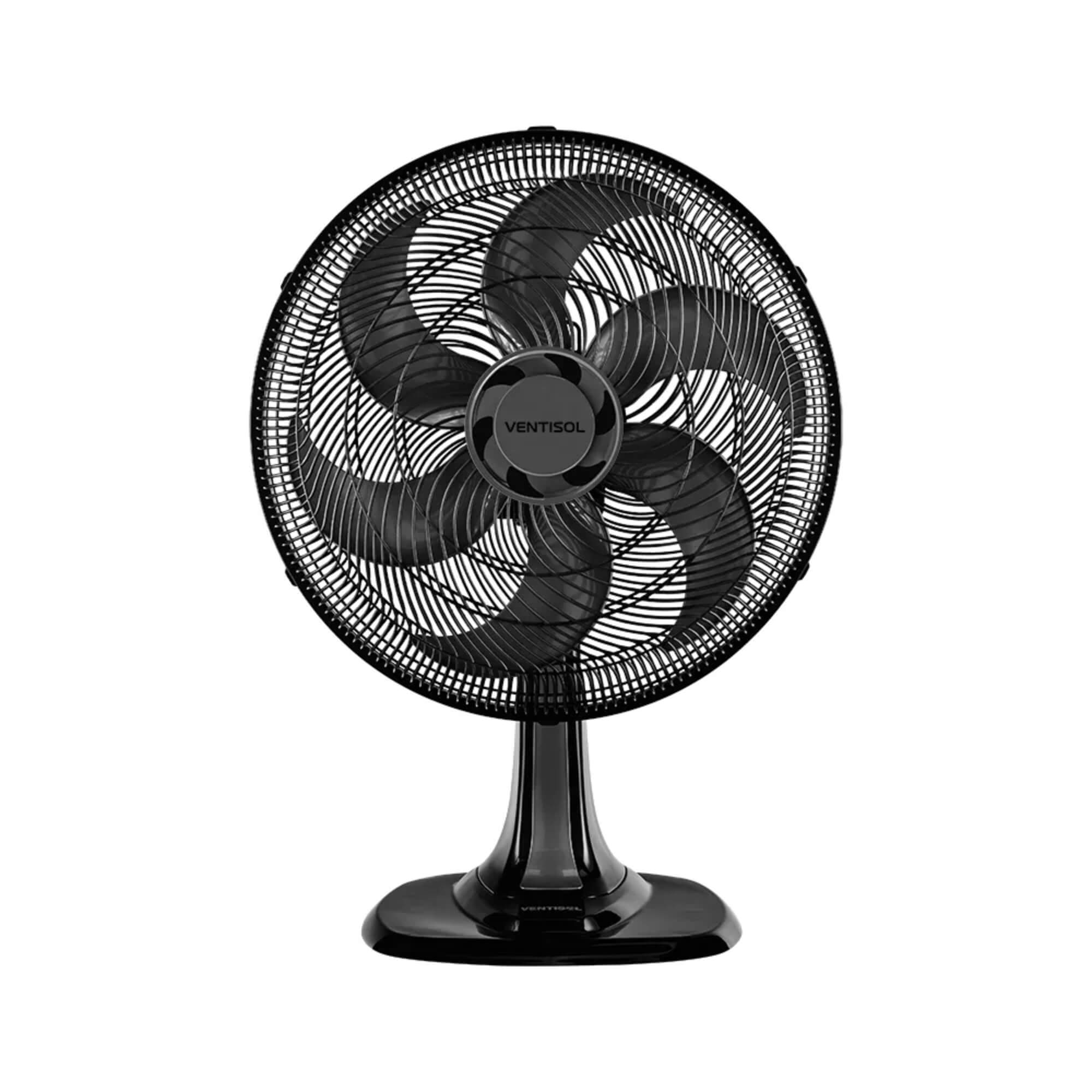 Ventilador Oscilante de Mesa 40cm Preto 127V 6 Pás Premium Ventisol - 550