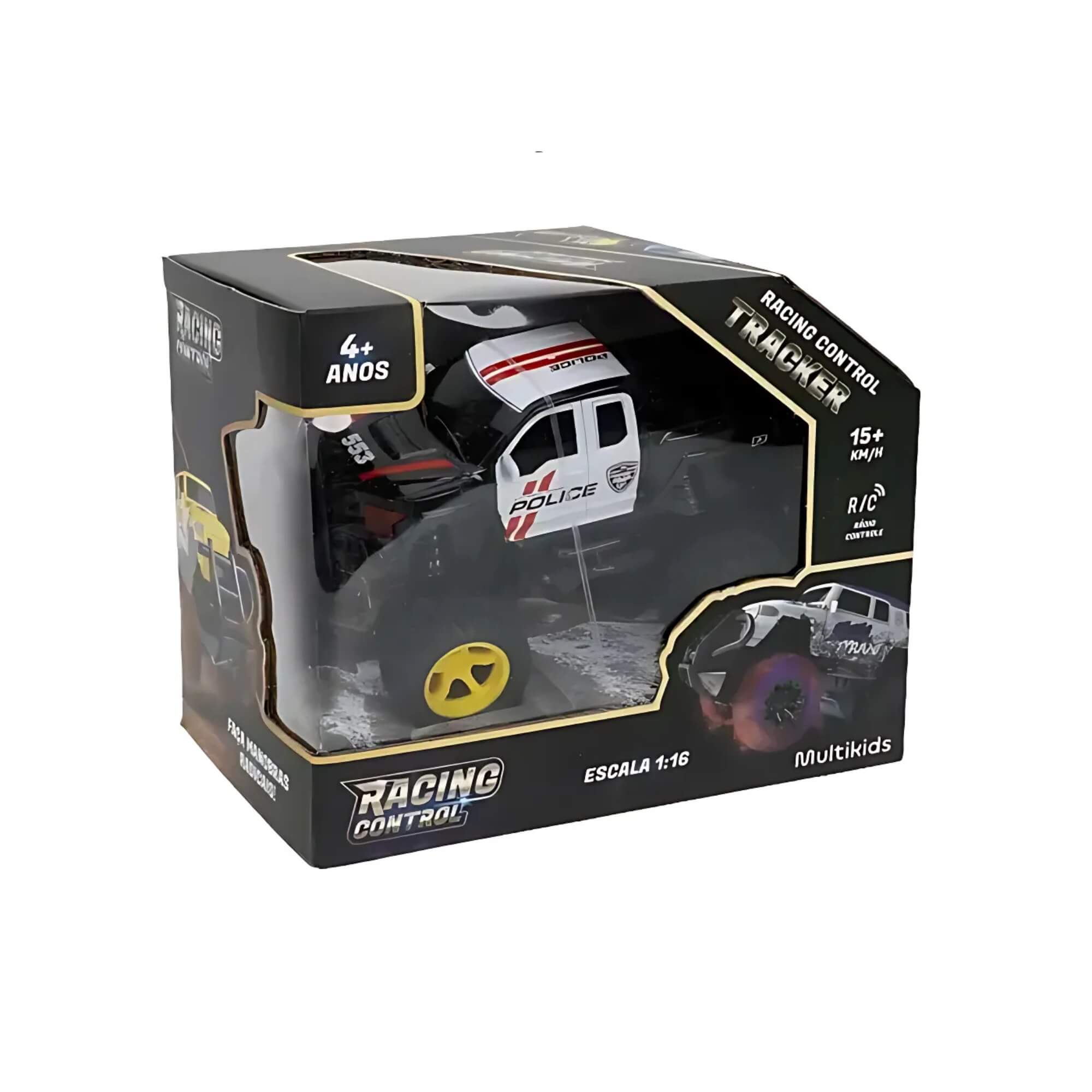 Brinquedo Infantil Carrinho de Controle Remoto Racing Control Tracker Preto Multikids - BR1725