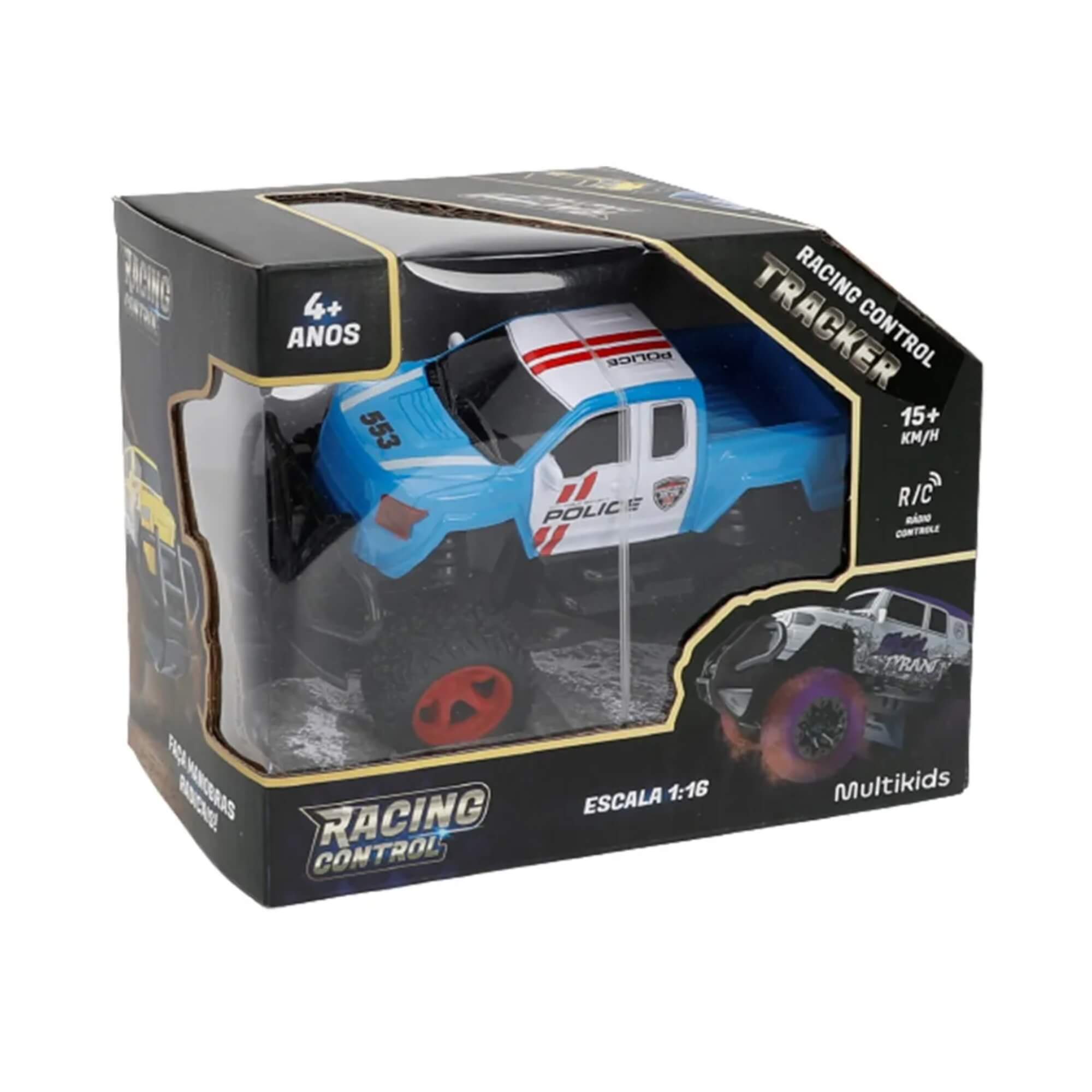 Brinquedo Infantil Carrinho de Controle Remoto Racing Control Tracker Azul Multikids - BR1728