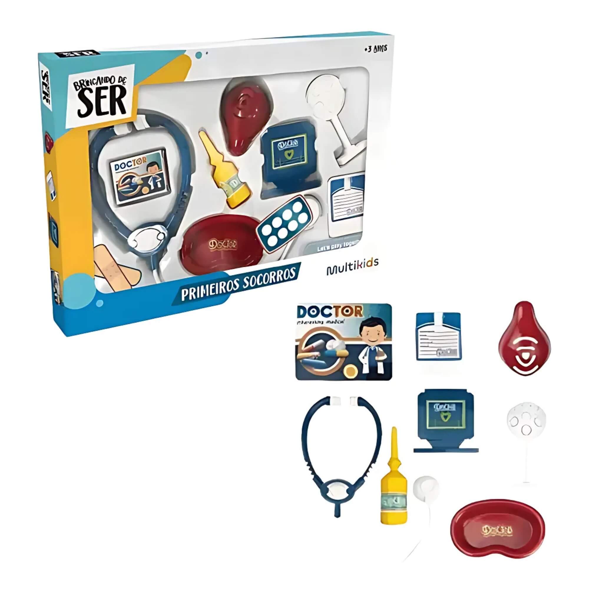 Brinquedo Infantil Kit Primeiros Socorros Brincando de Ser Médico Multikids - BR1852