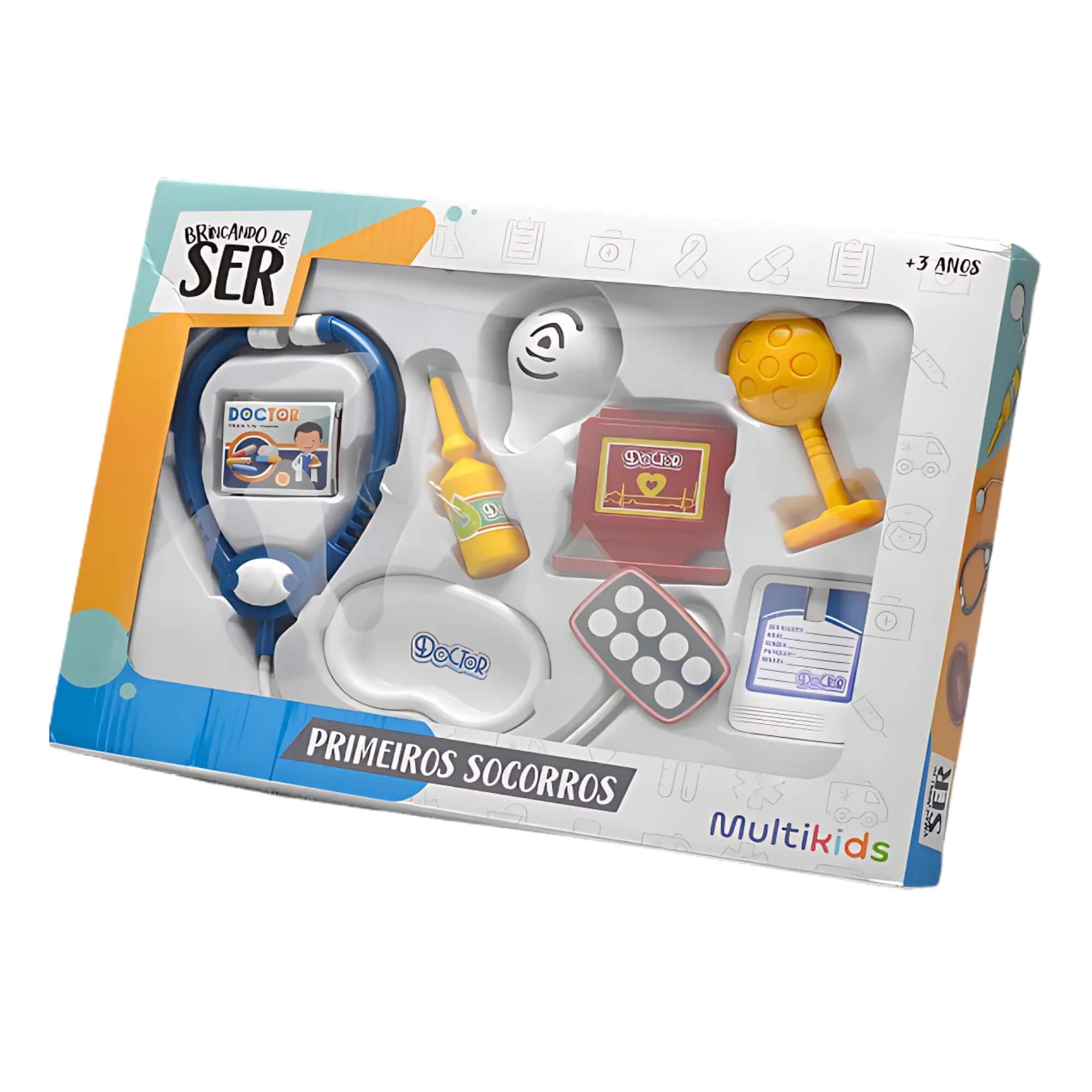 Brinquedo Infantil Kit Primeiros Socorros Brincando de Ser Médico Multikids - BR1852
