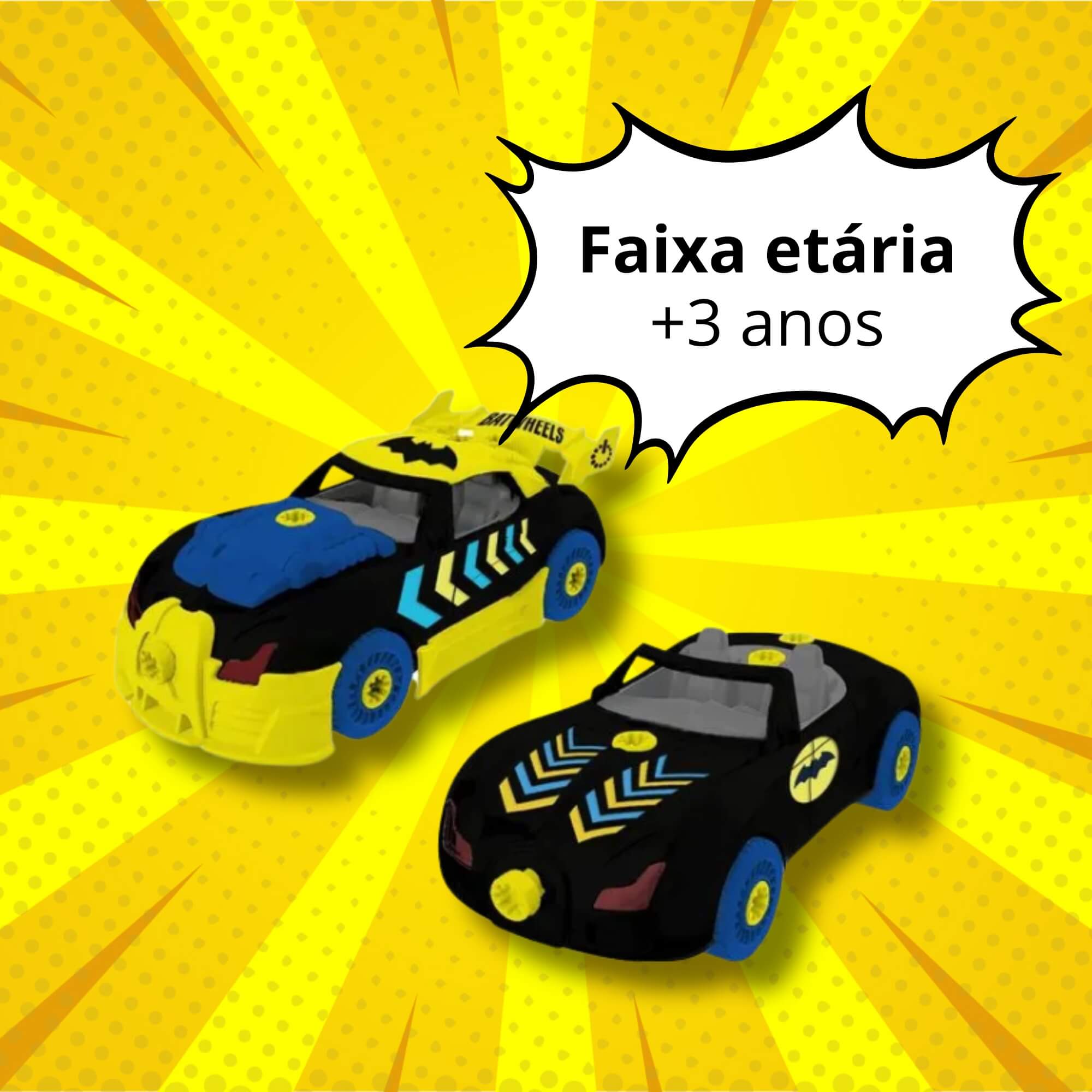 Brinquedo Infantil Carrinho de brinquedo Batwheels 2 em 1 Turbo Tools Bugatti DC Multikids - BR2158