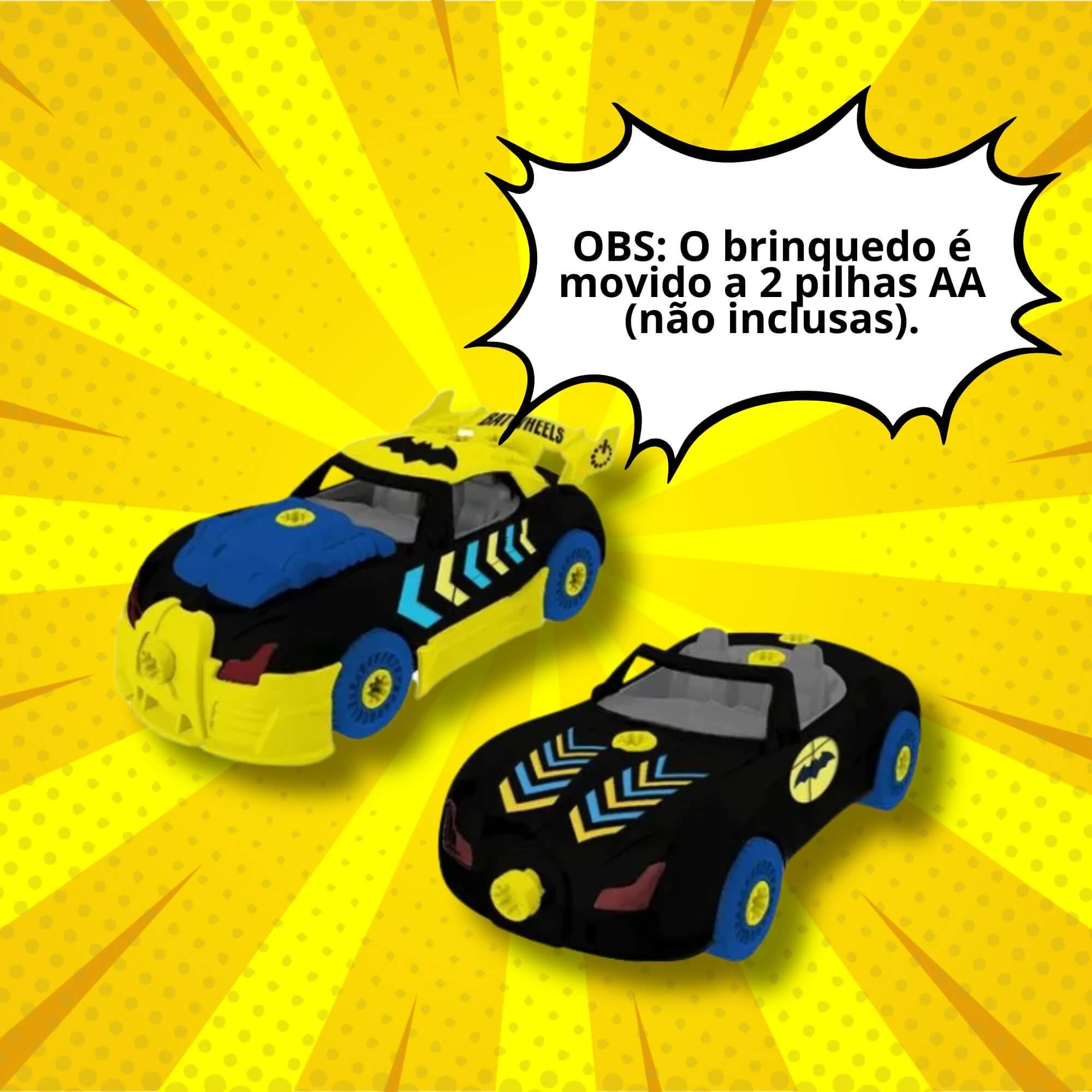 Brinquedo Infantil Carrinho de brinquedo Batwheels 2 em 1 Turbo Tools Bugatti DC Multikids - BR2158