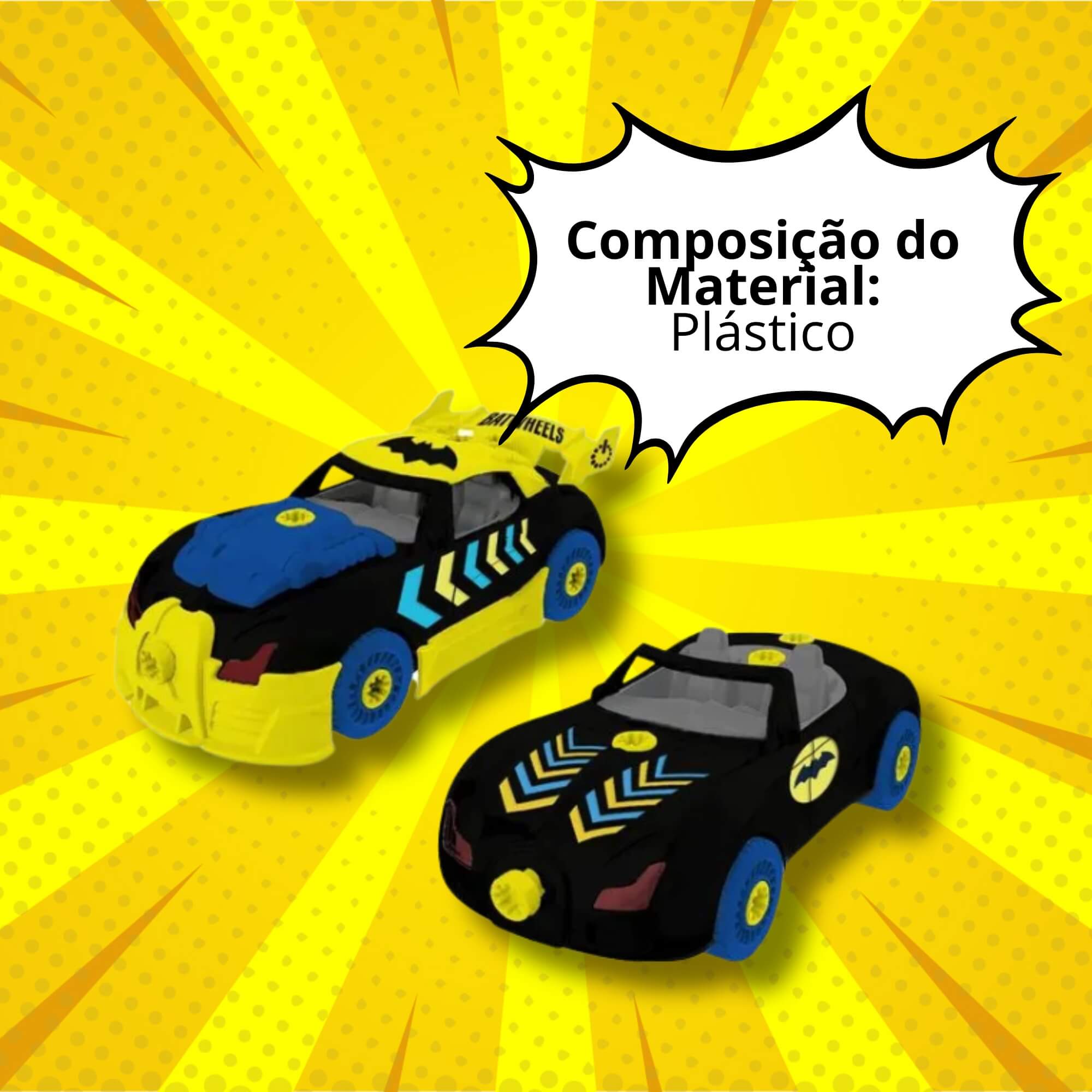 Brinquedo Infantil Carrinho de brinquedo Batwheels 2 em 1 Turbo Tools Bugatti DC Multikids - BR2158
