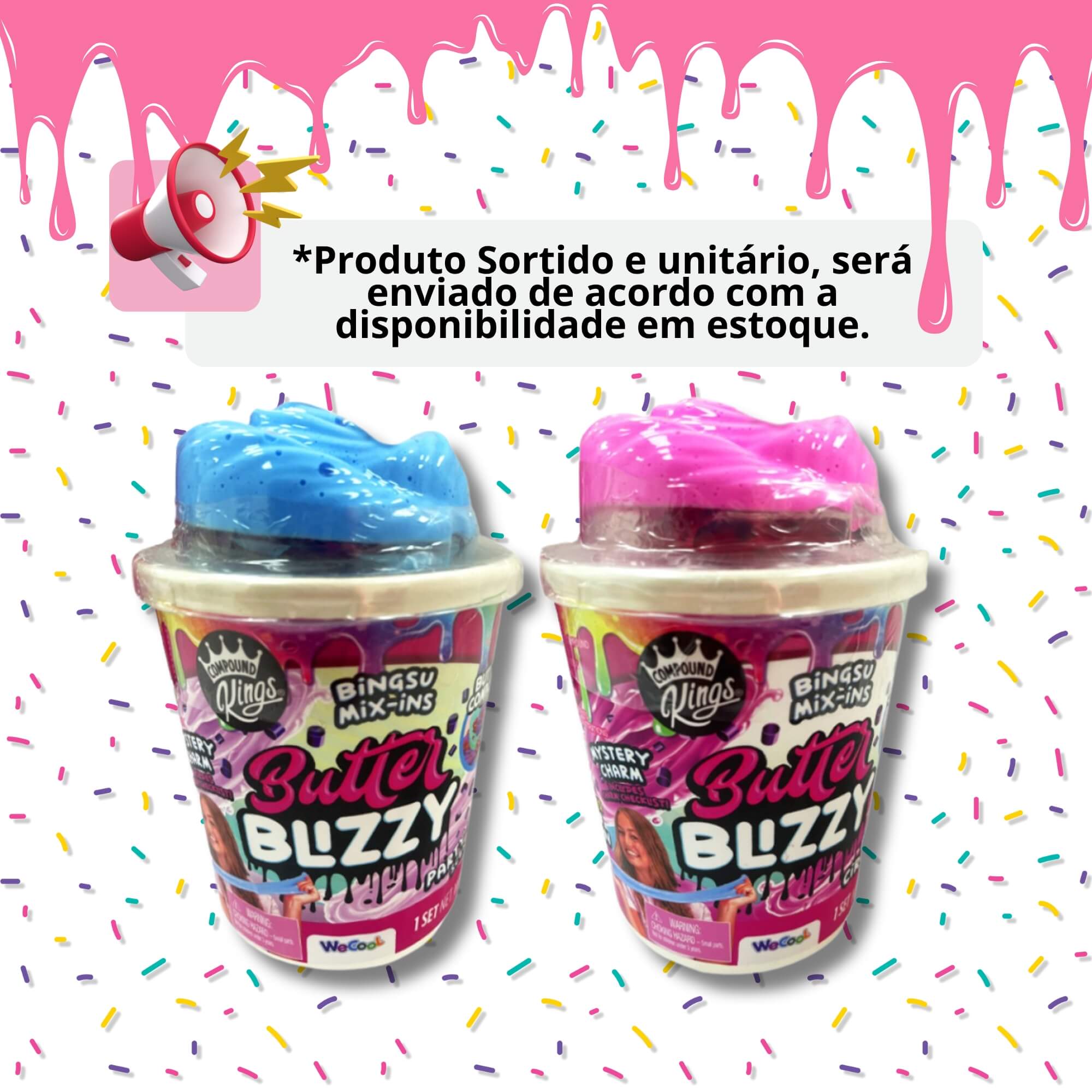 Massinha Moldável Slime Compound Kings Butter Blizzy Sortido e Unitário Multikids - BR2194